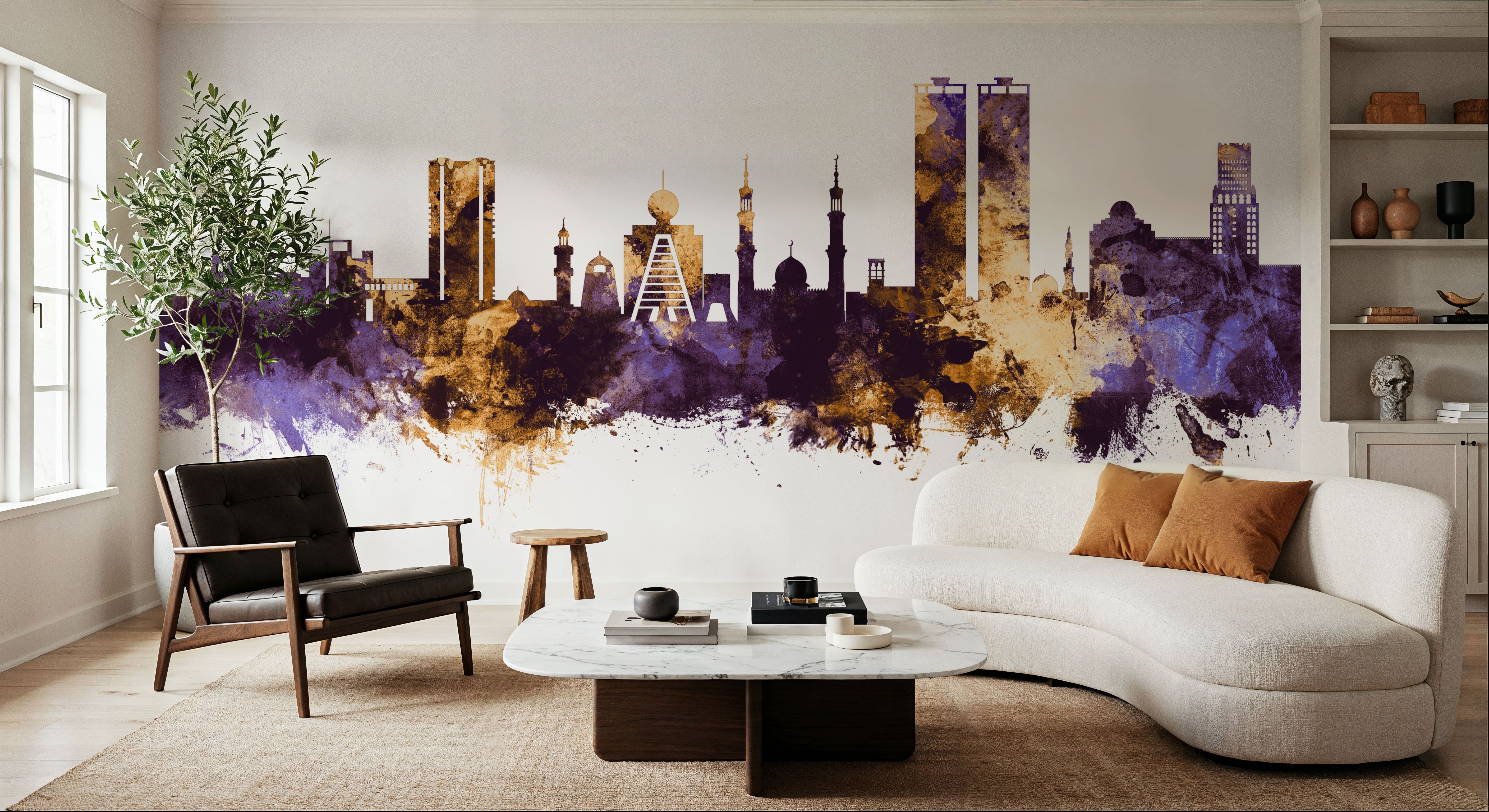 Ras Al Khaimah Skyline Purple & Gold