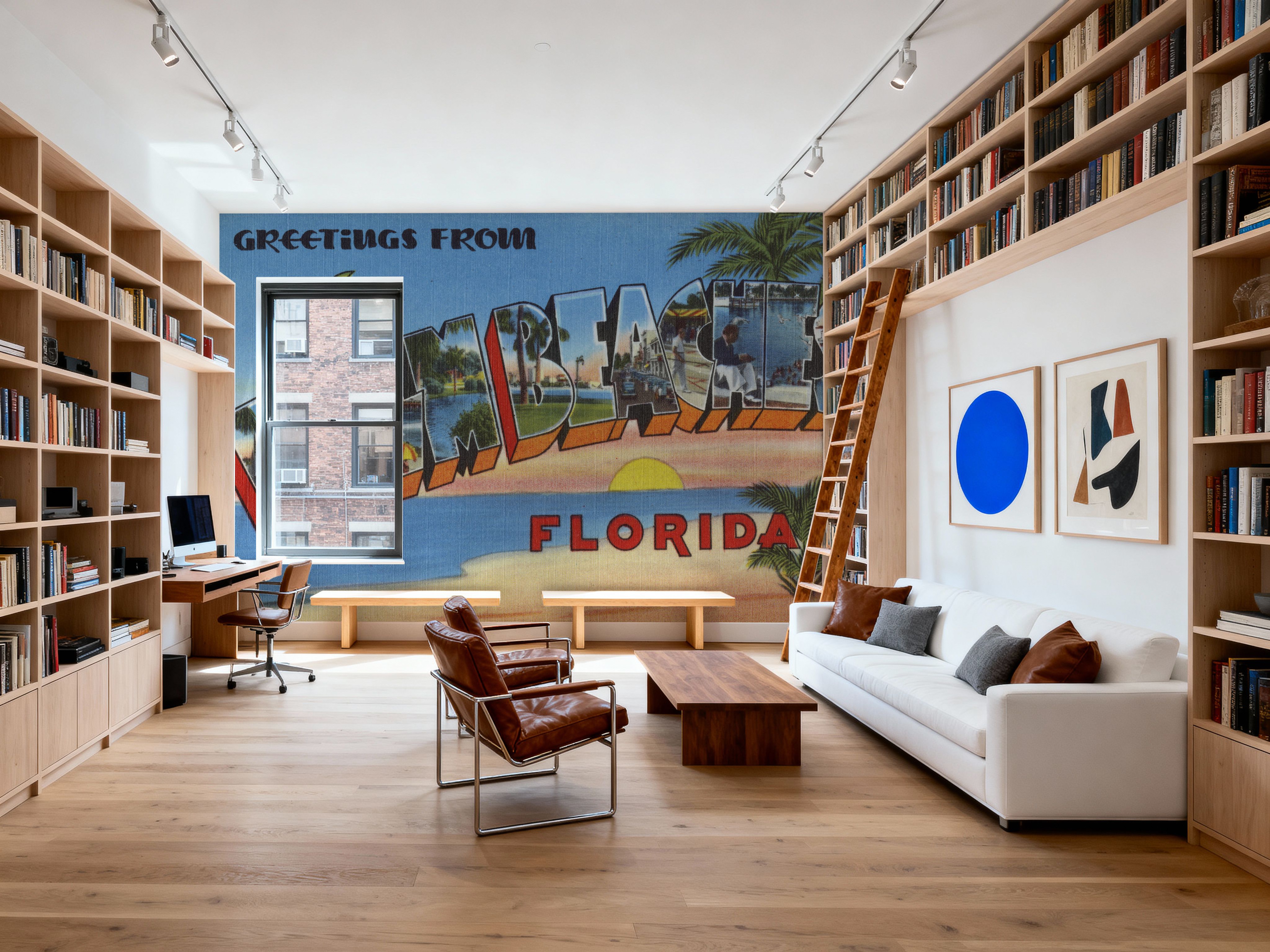 Greetings from Palm Beaches - Screenprint Postcard