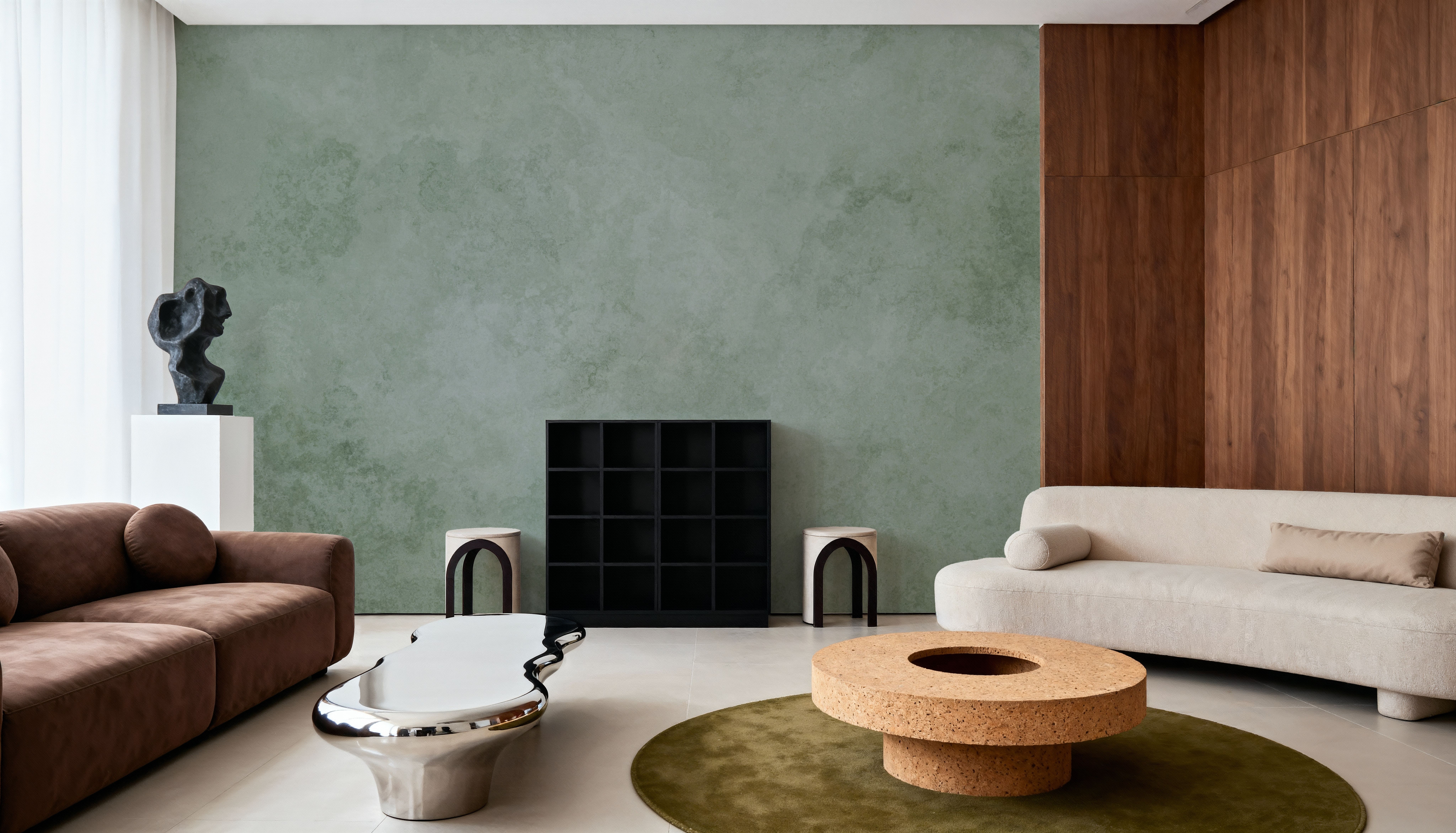 Subtle Plaster Wall, Light Green