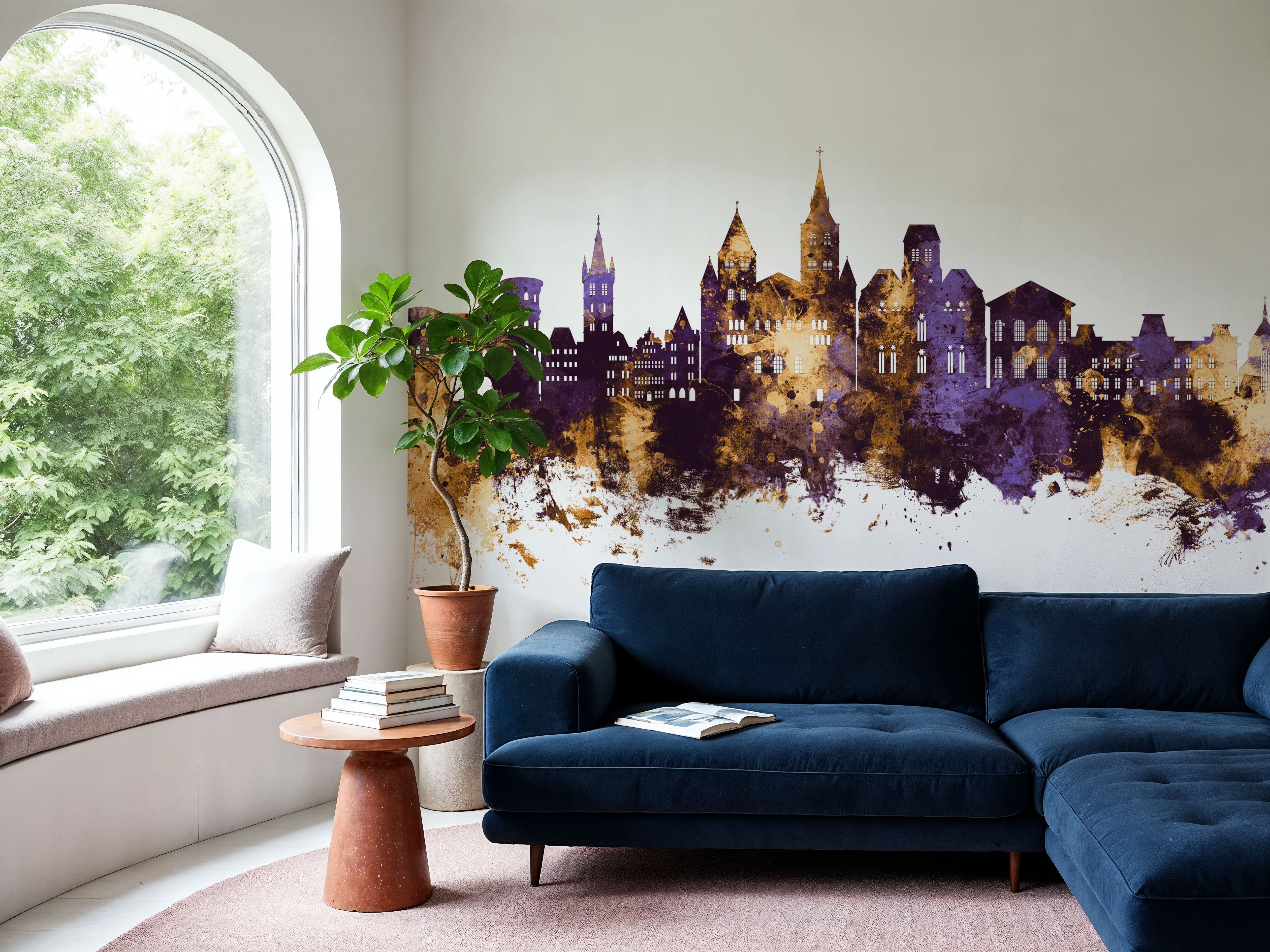 Trier Germany Skyline Purple & Gold