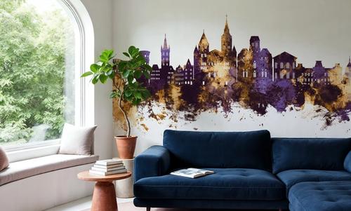 Trier Germany Skyline Purple & Gold
