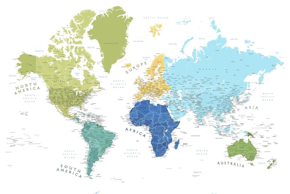 World Map Cities - Elisenda