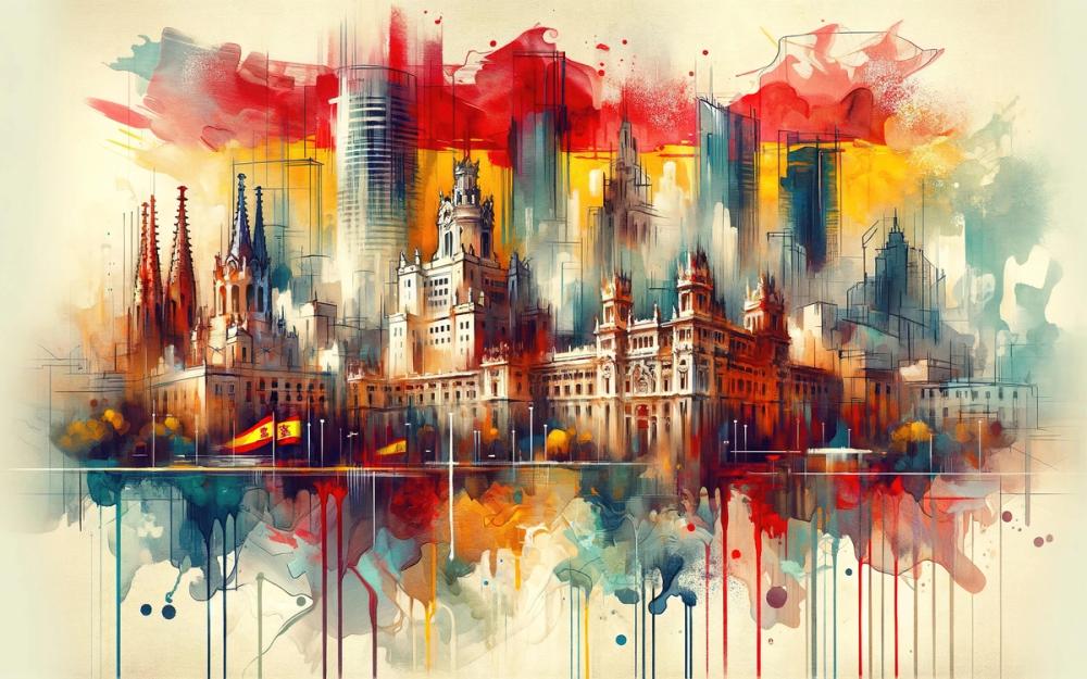Watercolor Landmarks Spain