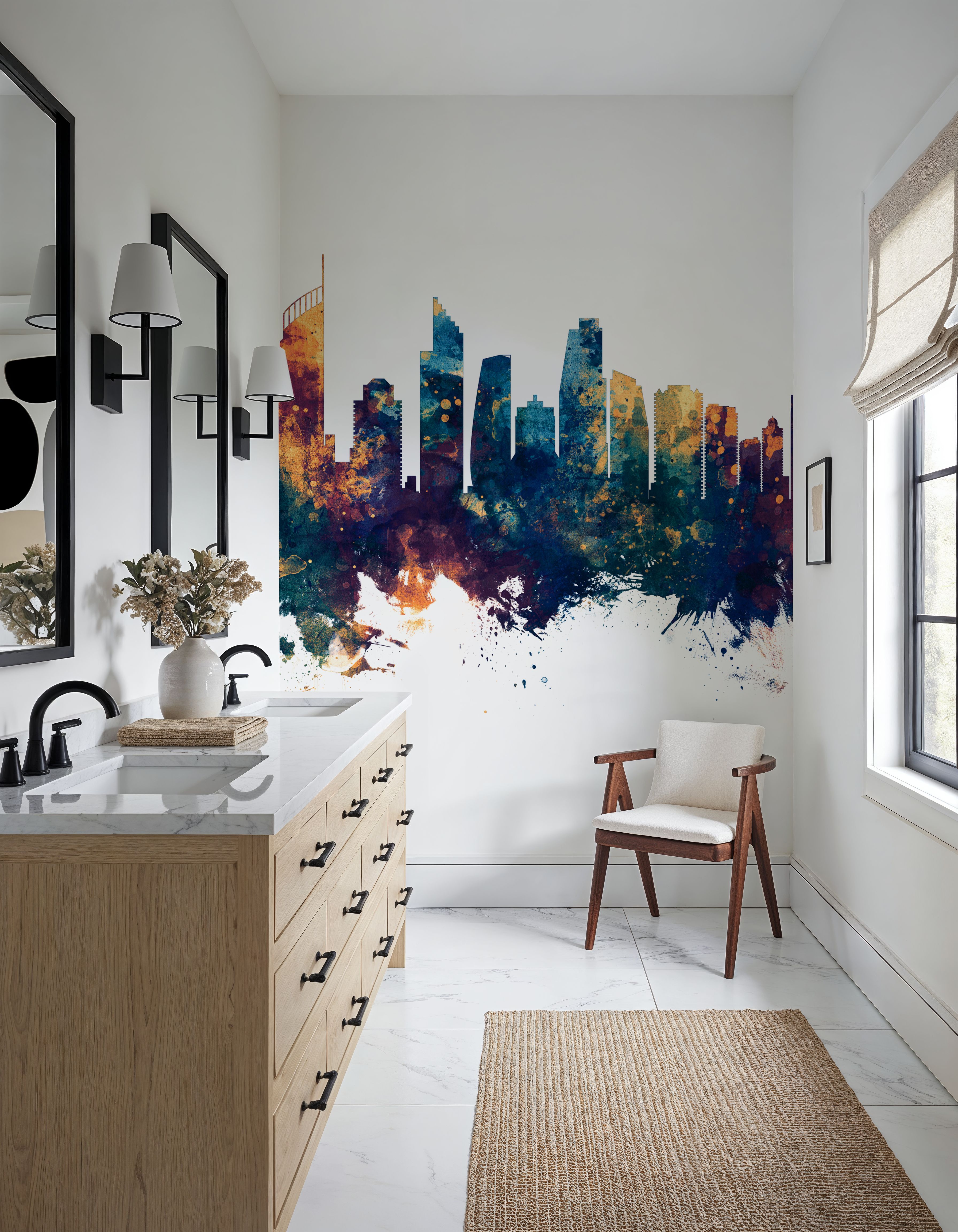 Gold Coast Australia Skyline Blue & Bronze