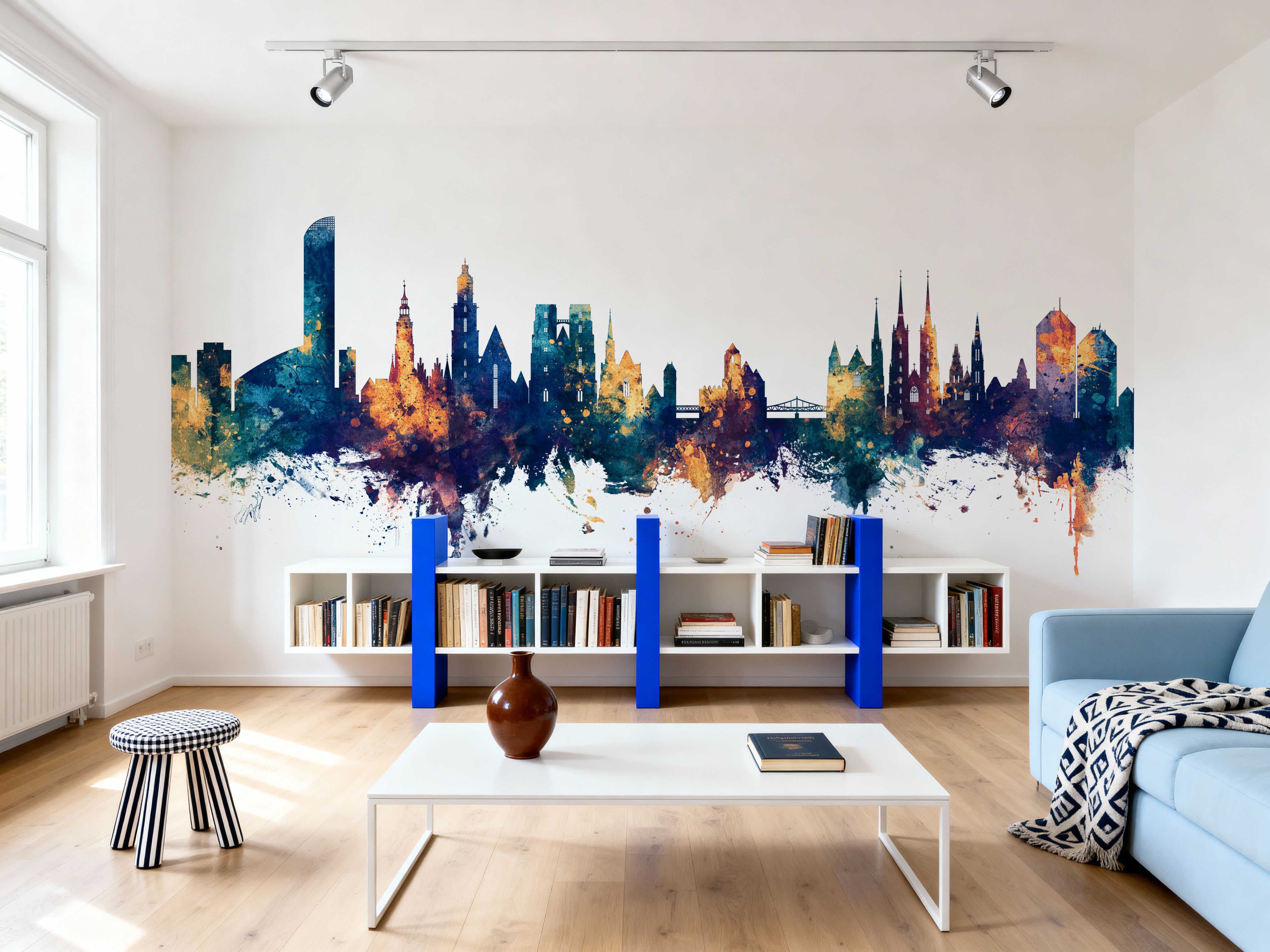 Wroclaw Poland Skyline Blue & Bronze