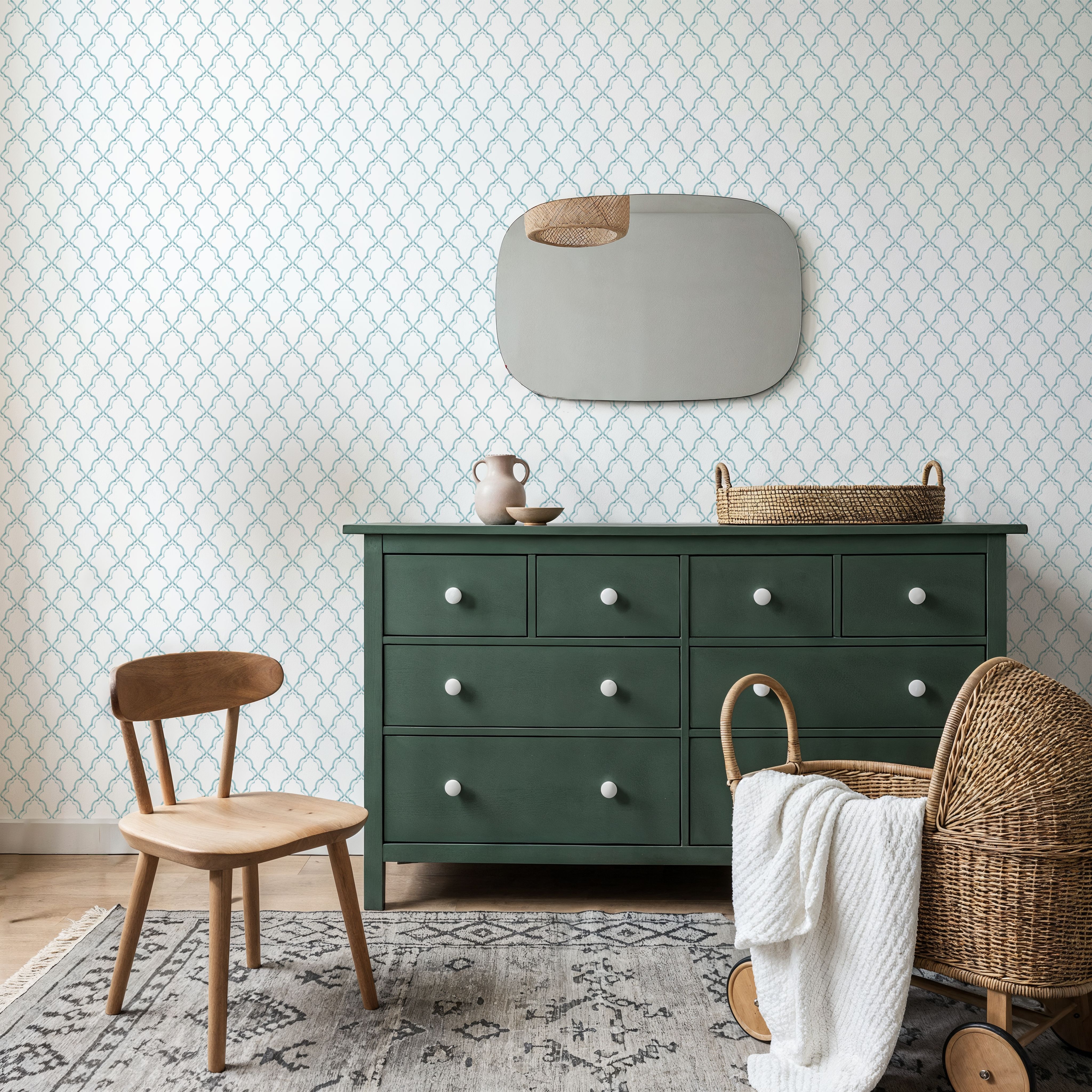 Medallion Trellis, Seafoam