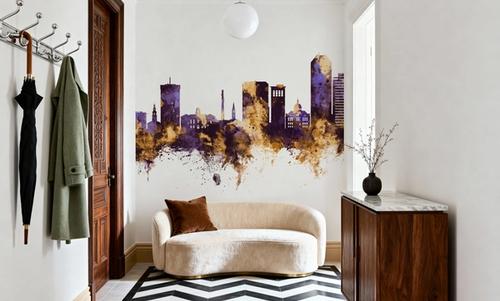 Lexington Kentucky Skyline Purple & Gold