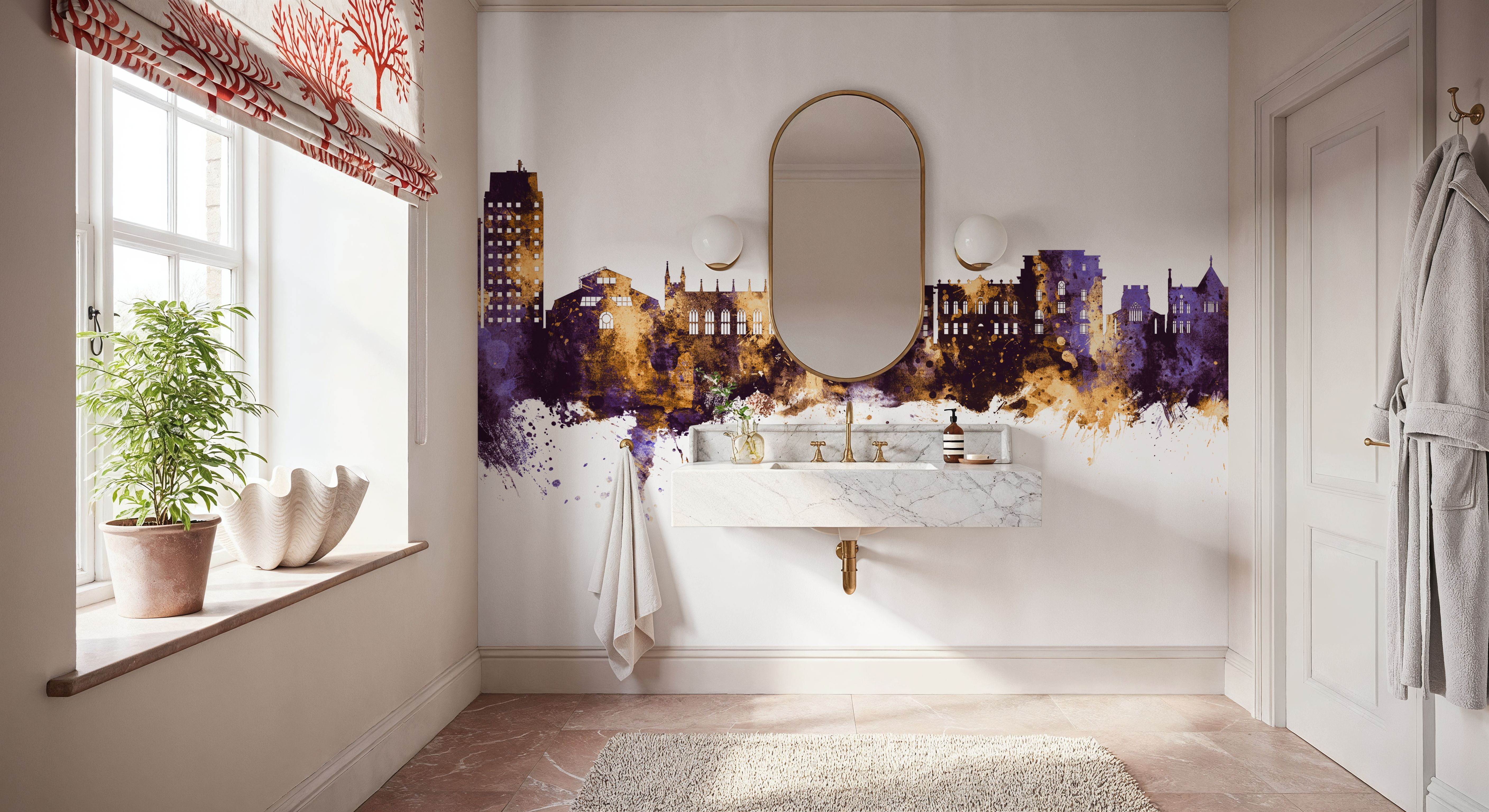 Oldham England Skyline Purple & Gold