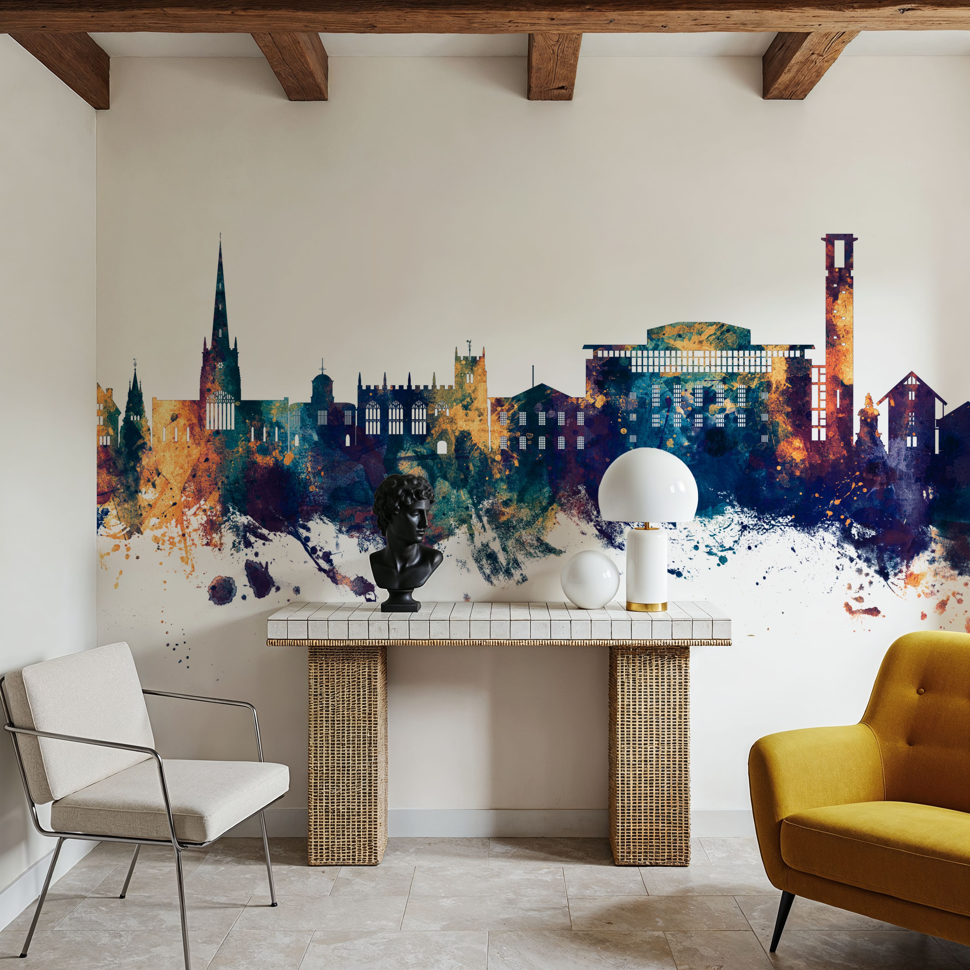 Stratford-upon-Avon England Skyline Blue & Bronze 