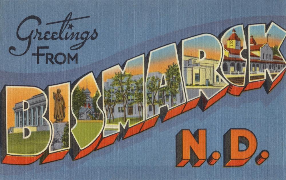 Greetings from Bismarck - Screenprint Postcard