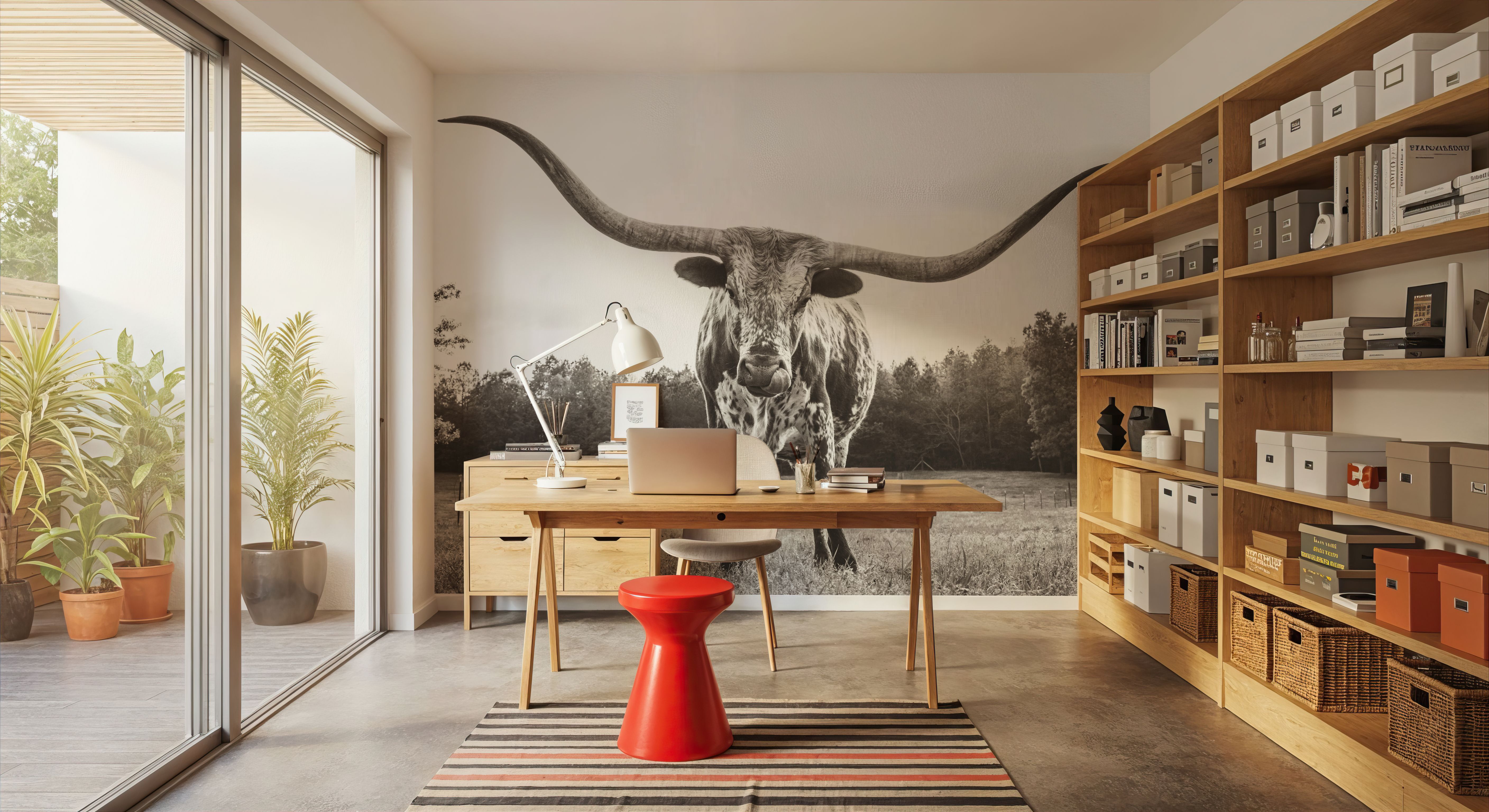 Longhorn Last Call BW No Tail, Wallpaper