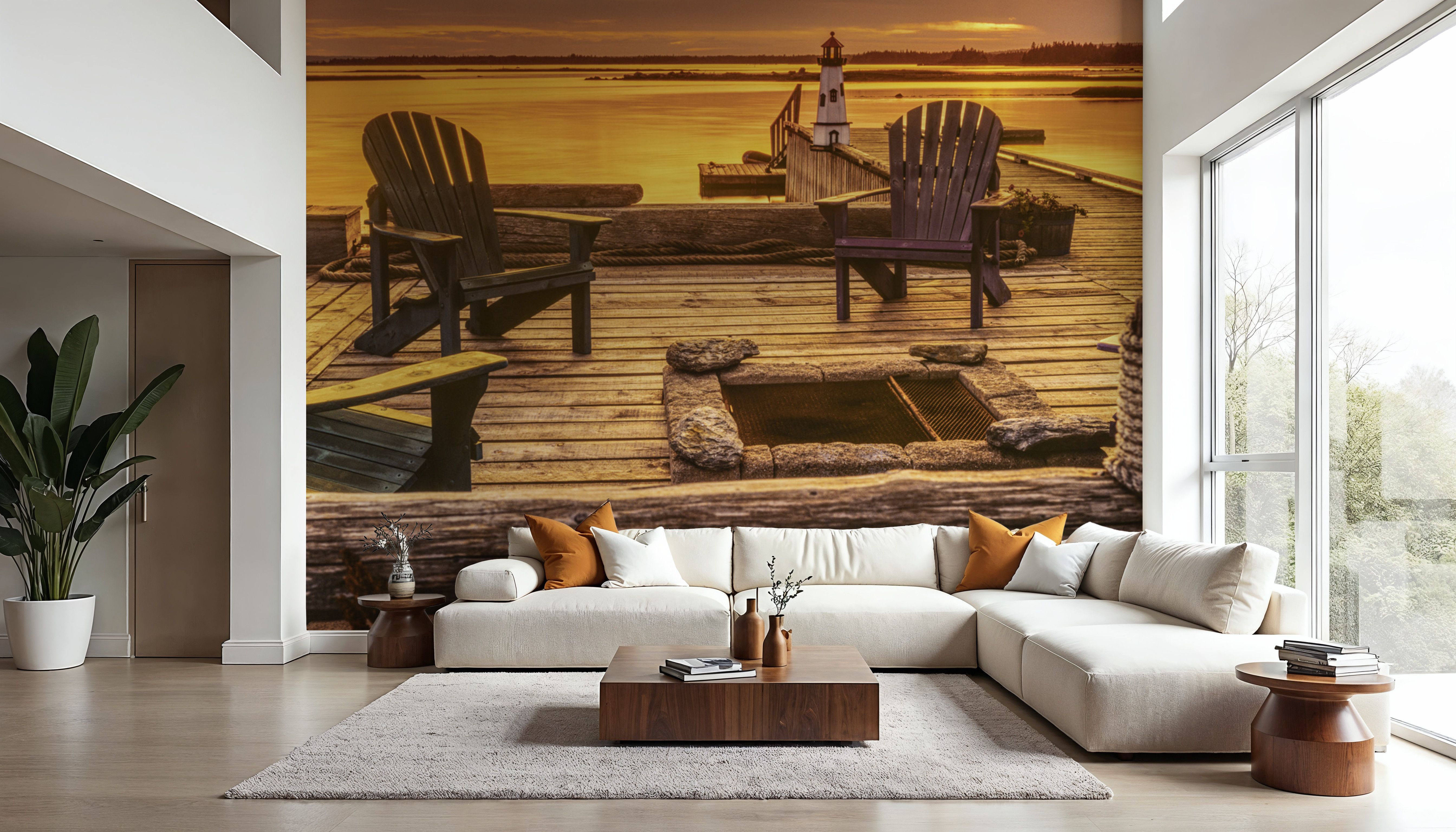 Wooden Pier at Sunset, Wallpaper