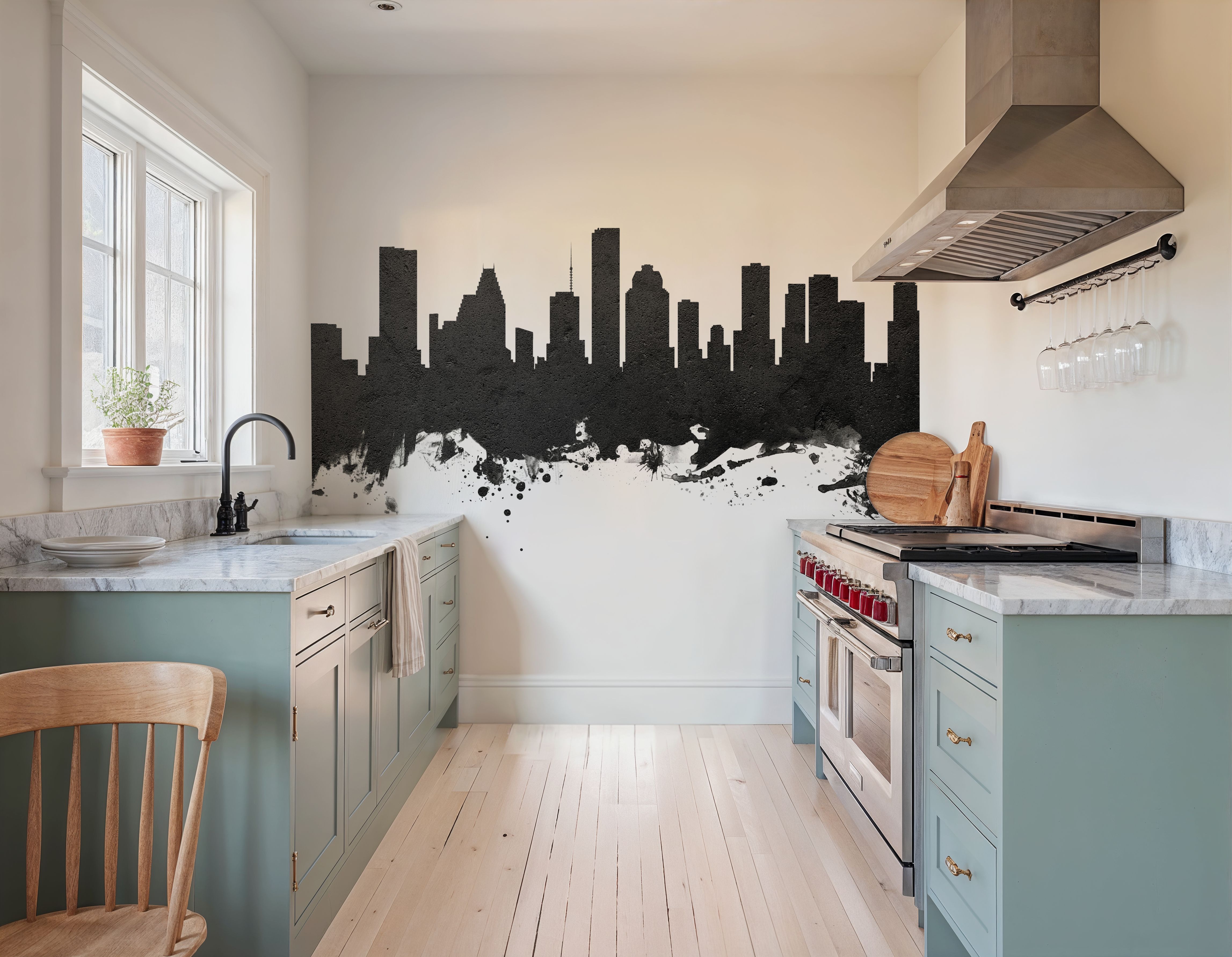 Houston Skyline Black & White