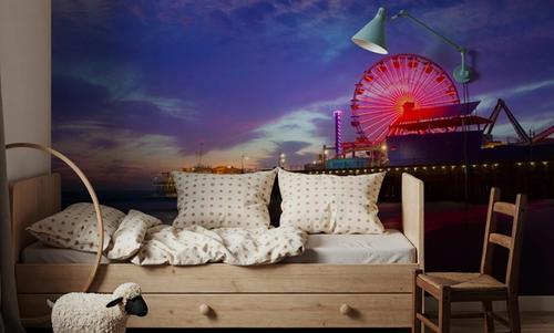 Santa Monica Pier Sunset Cloudy