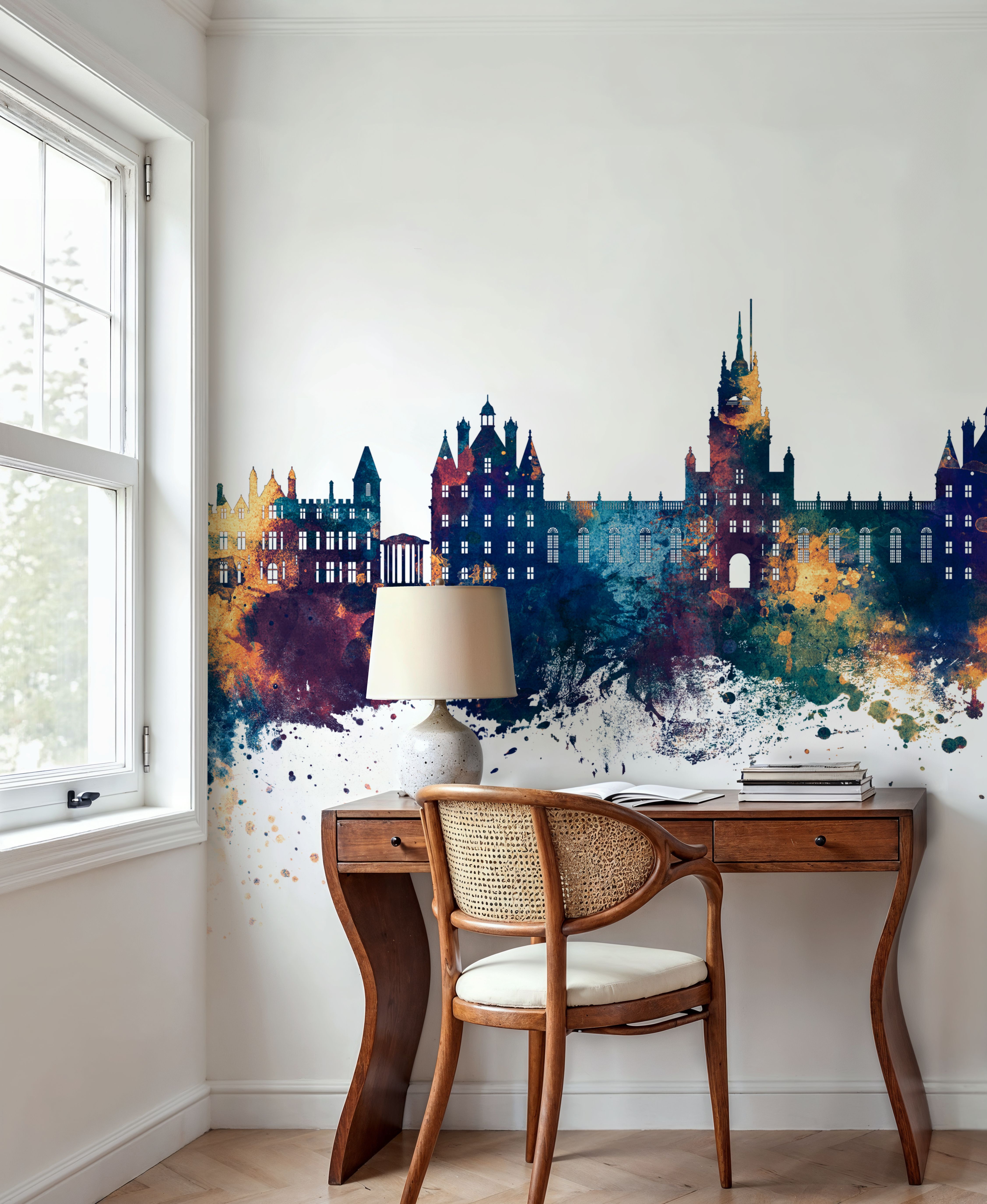 Egham England Skyline Blue & Bronze