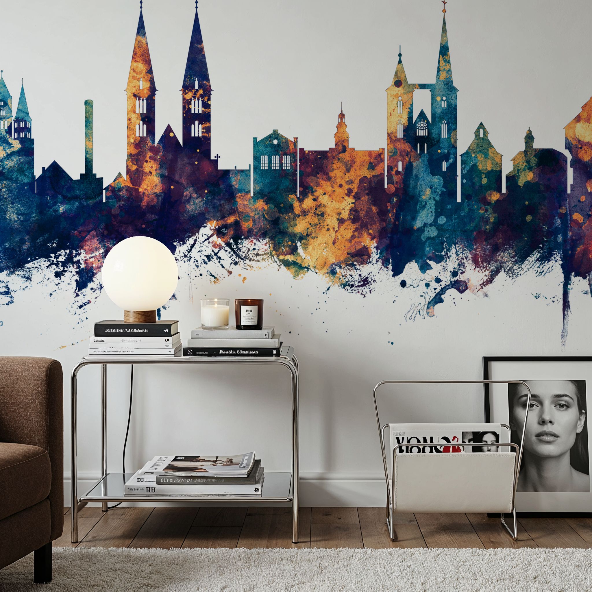 Halberstadt Germany Skyline Blue & Bronze