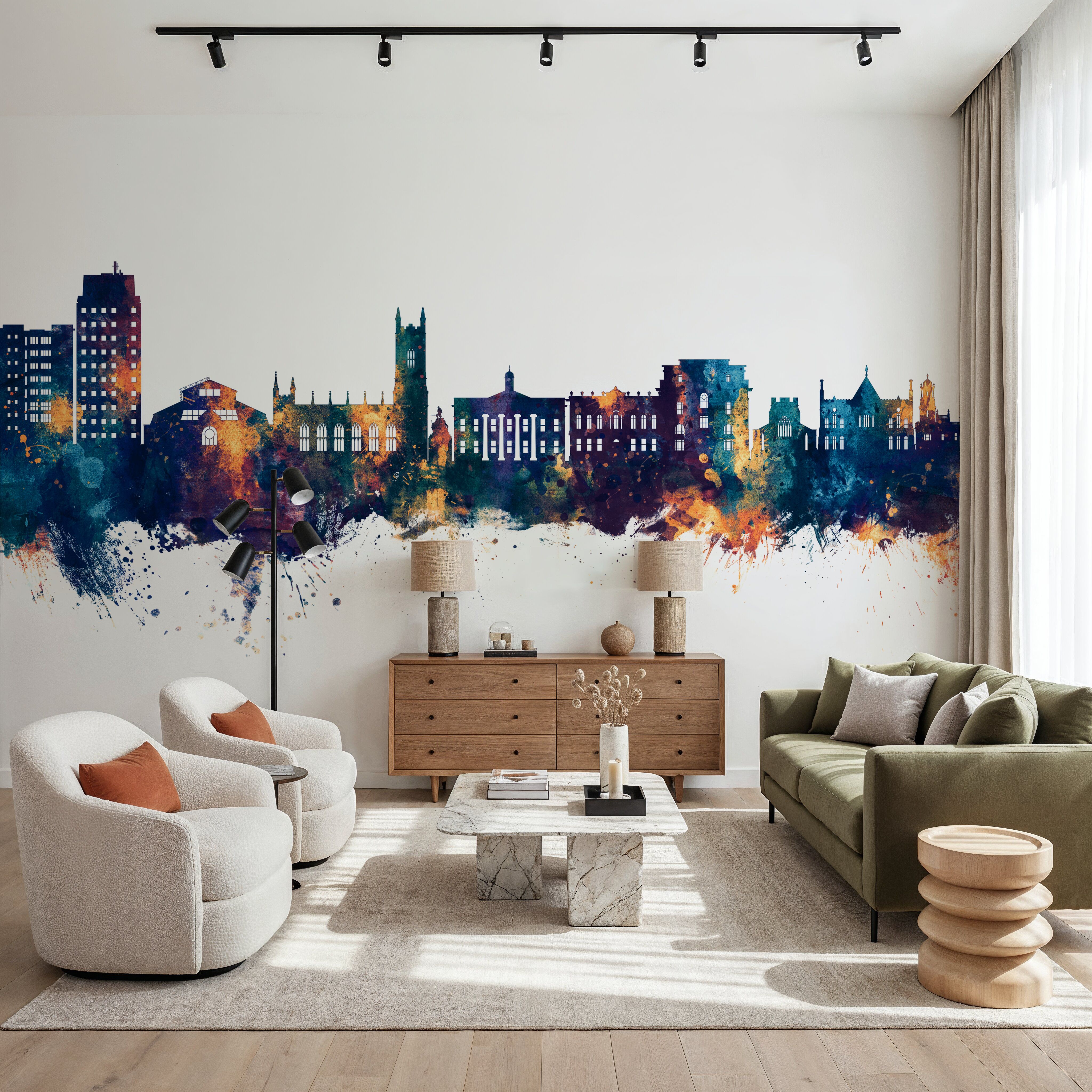 Oldham England Skyline Blue & Bronze