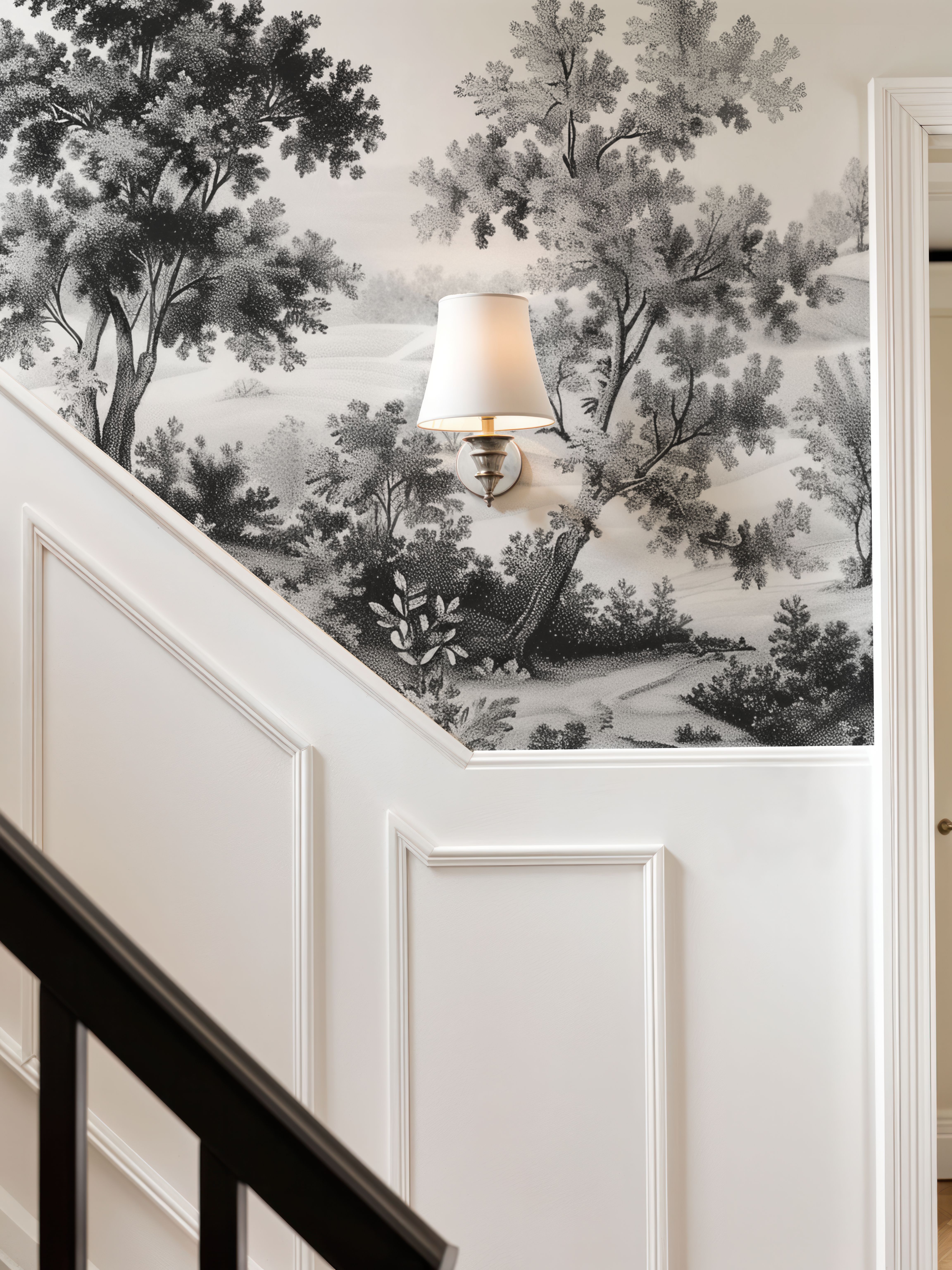 Pastoral Toile, Black & White