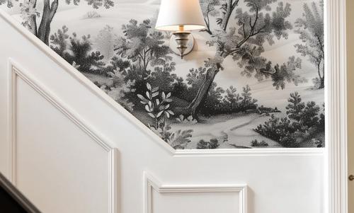 Pastoral Toile, Black & White
