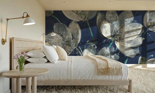 Midnight Garden with Light Blue