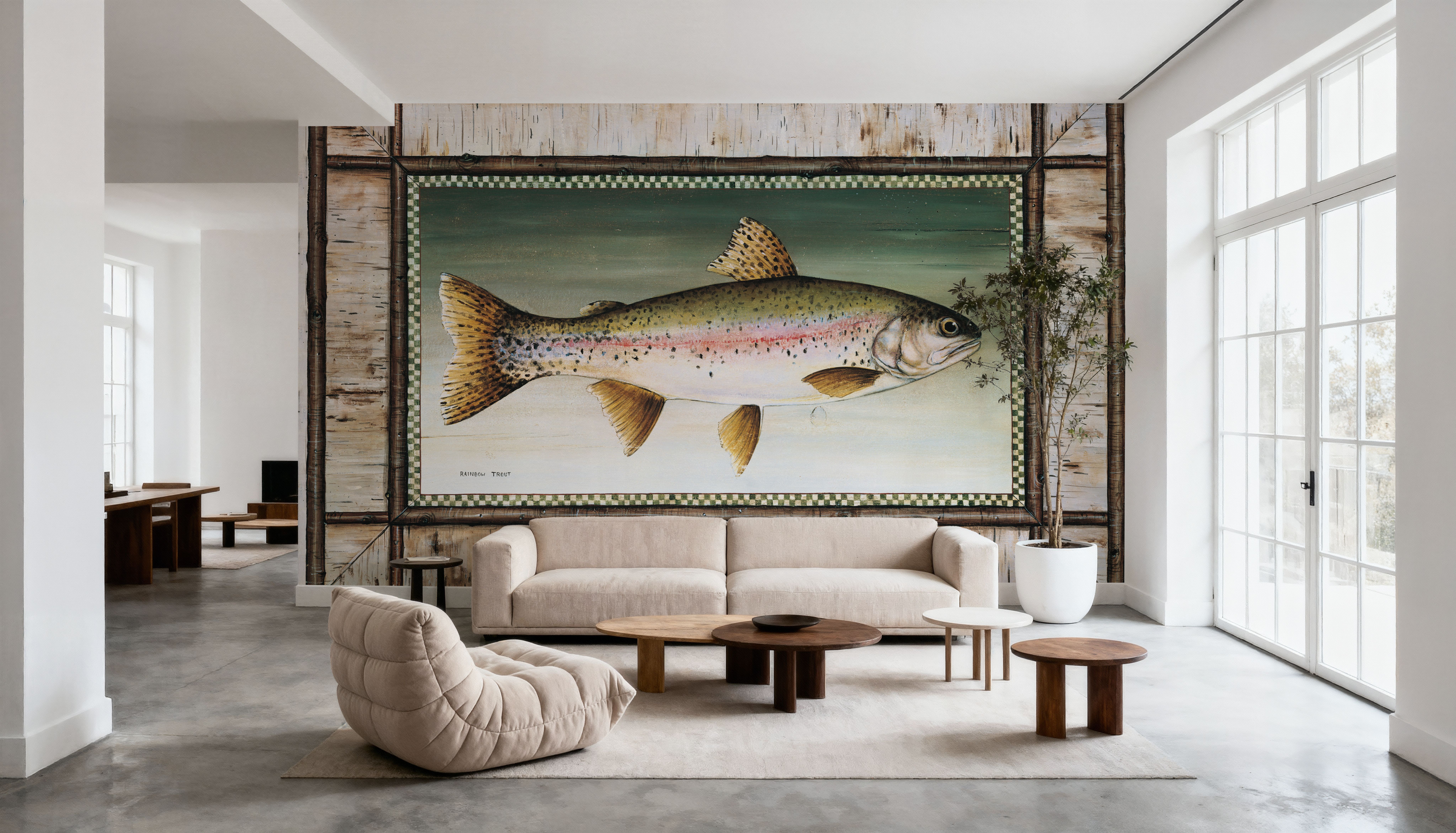 Rainbow Trout Birch Border
