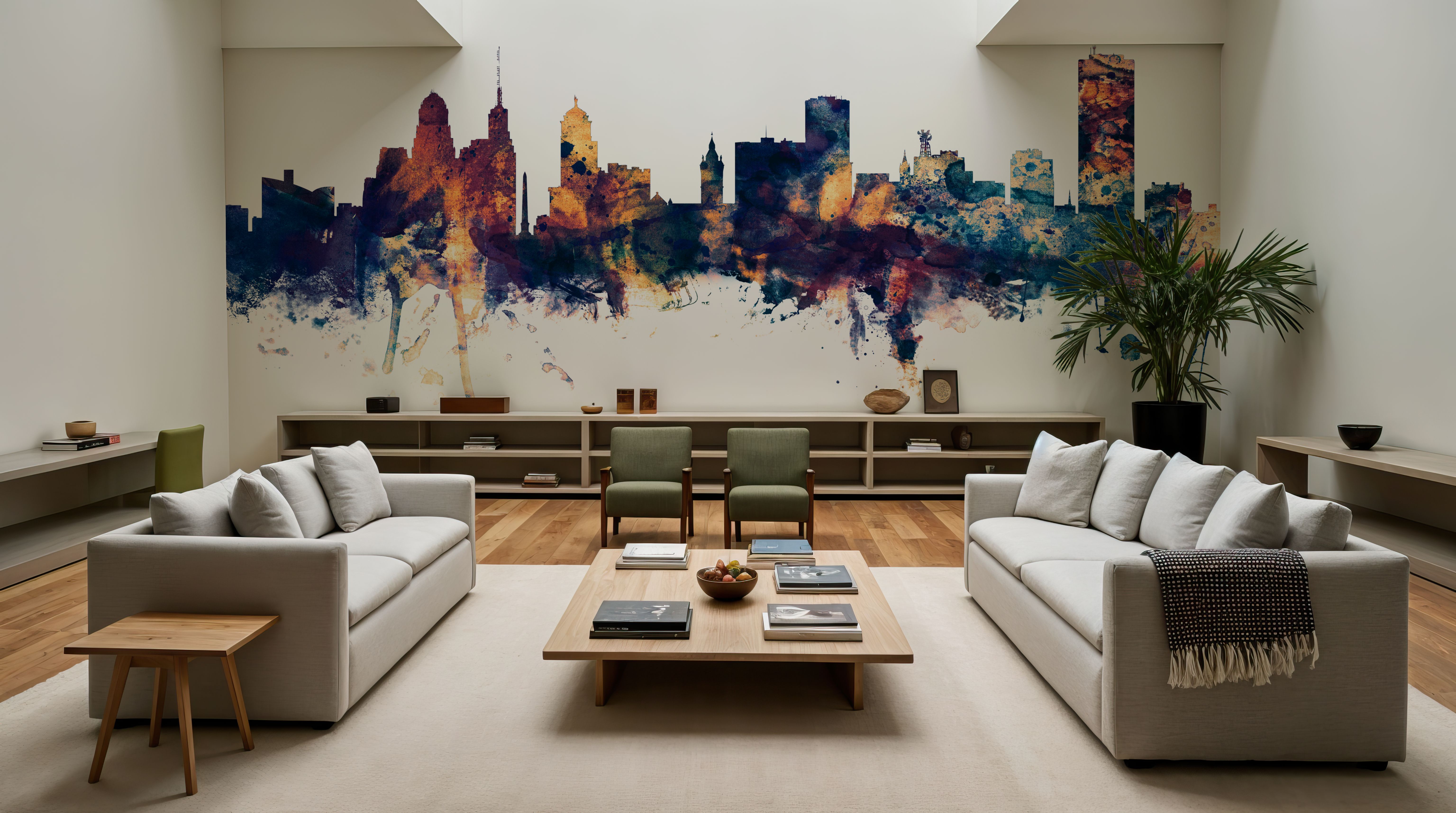 Buffalo New York Skyline Blue & Bronze