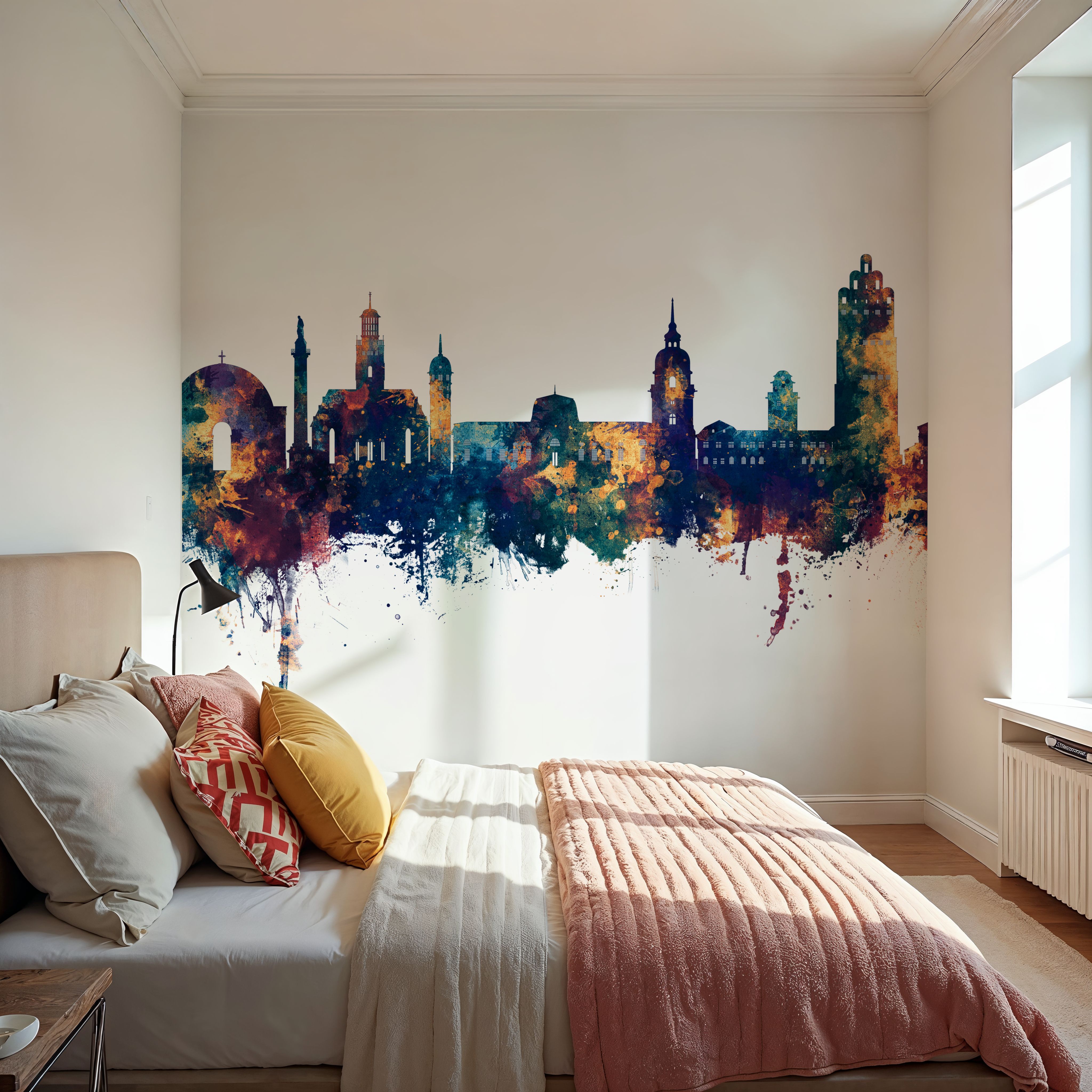 Darmstadt Skyline Blue & Bronze