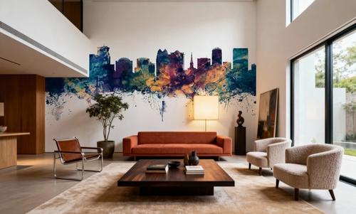 Orlando Florida Skyline Blue & Bronze