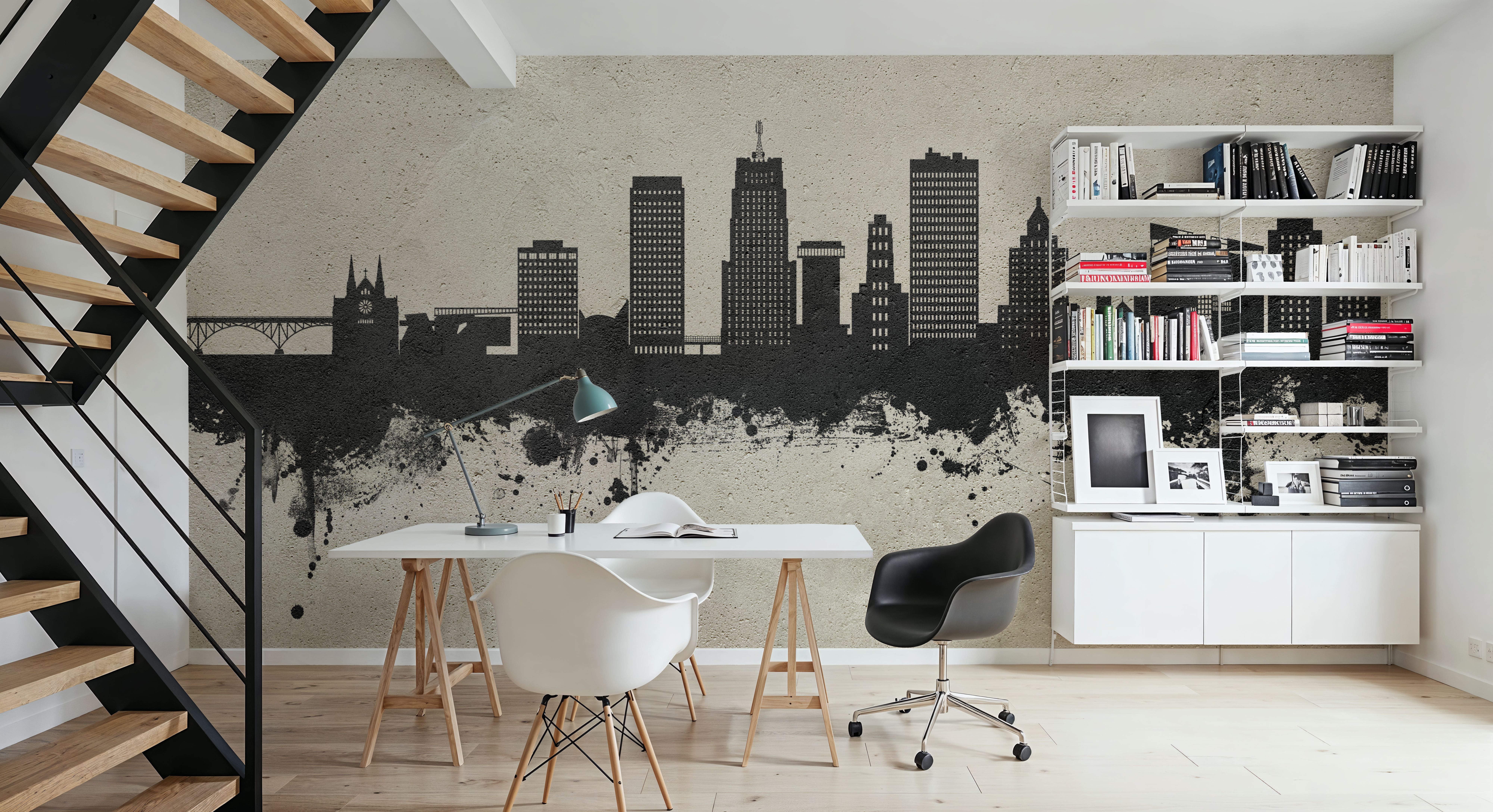 Akron Ohio Skyline Concrete, Wallpaper