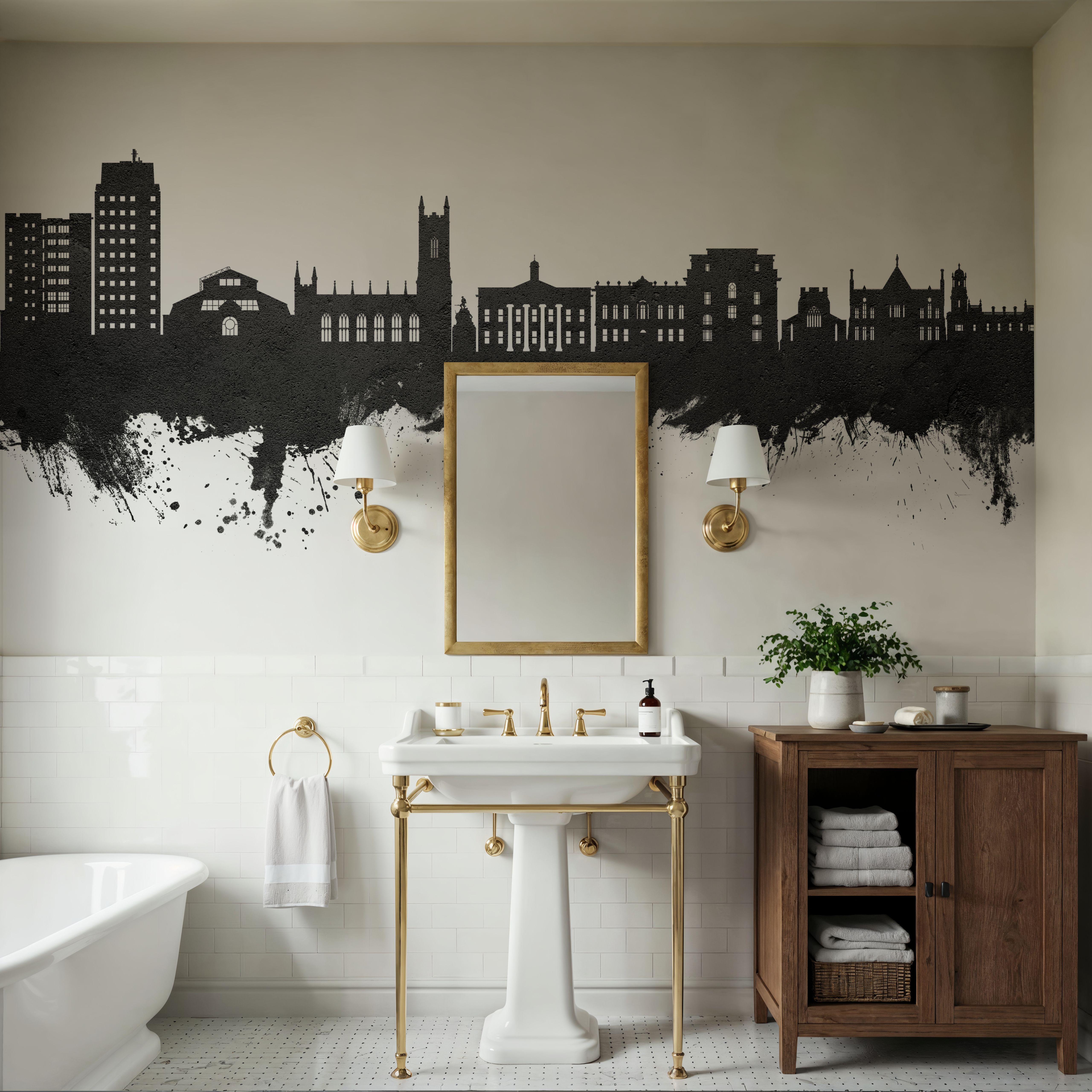 Oldham England Skyline Black & White