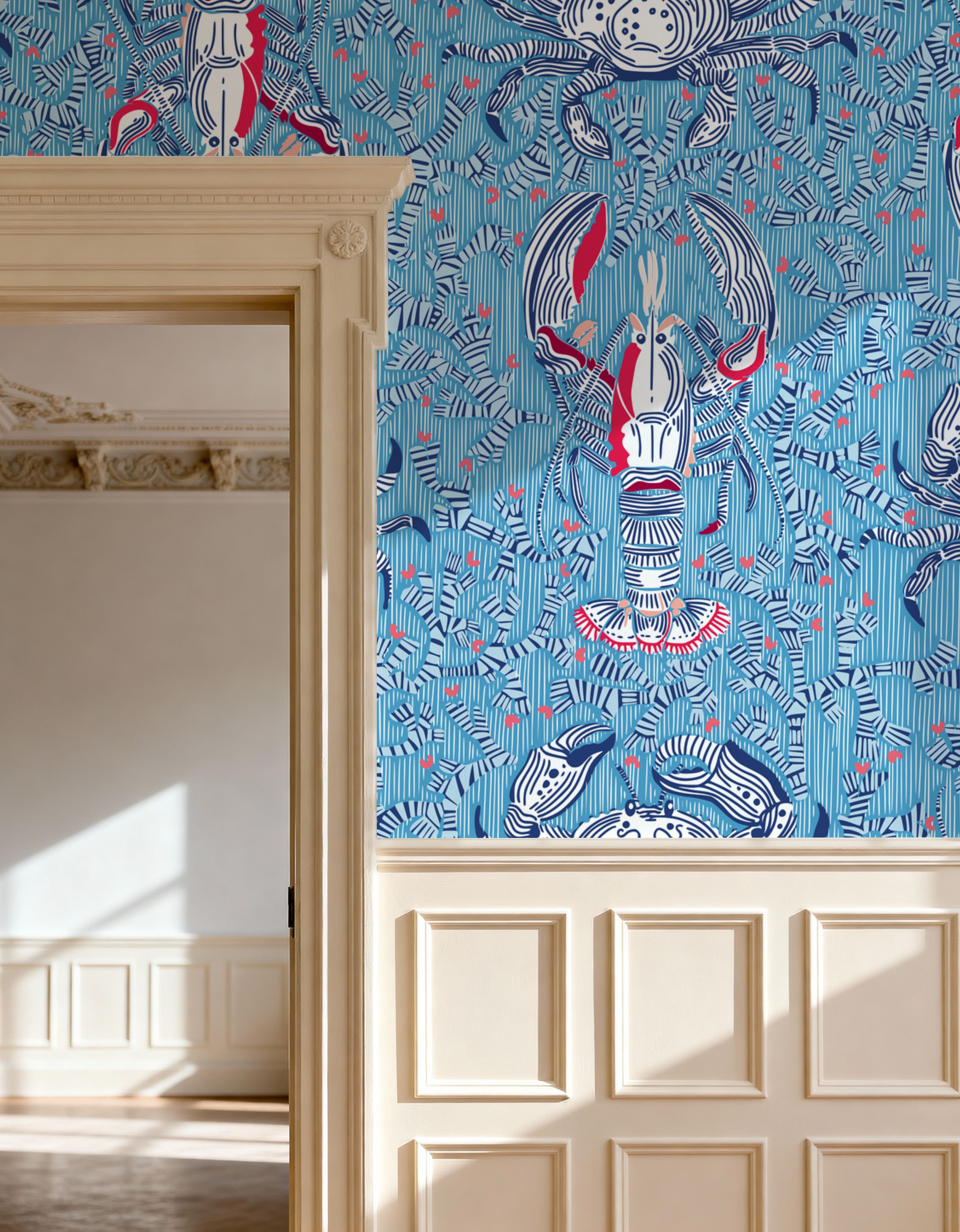 Lobster and Crab Coastal Nostalgia, Blue