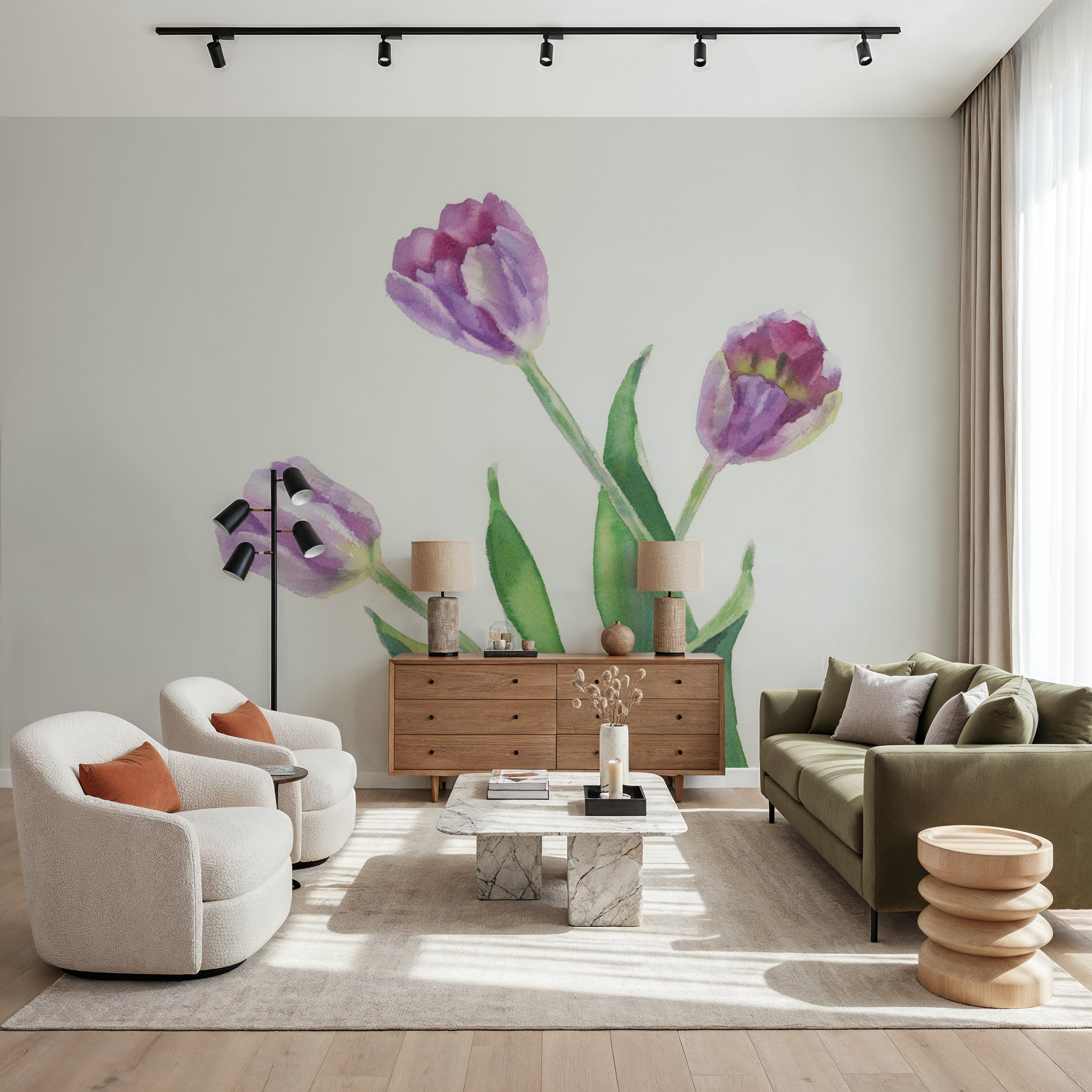 Lavender Tulip Watercolor