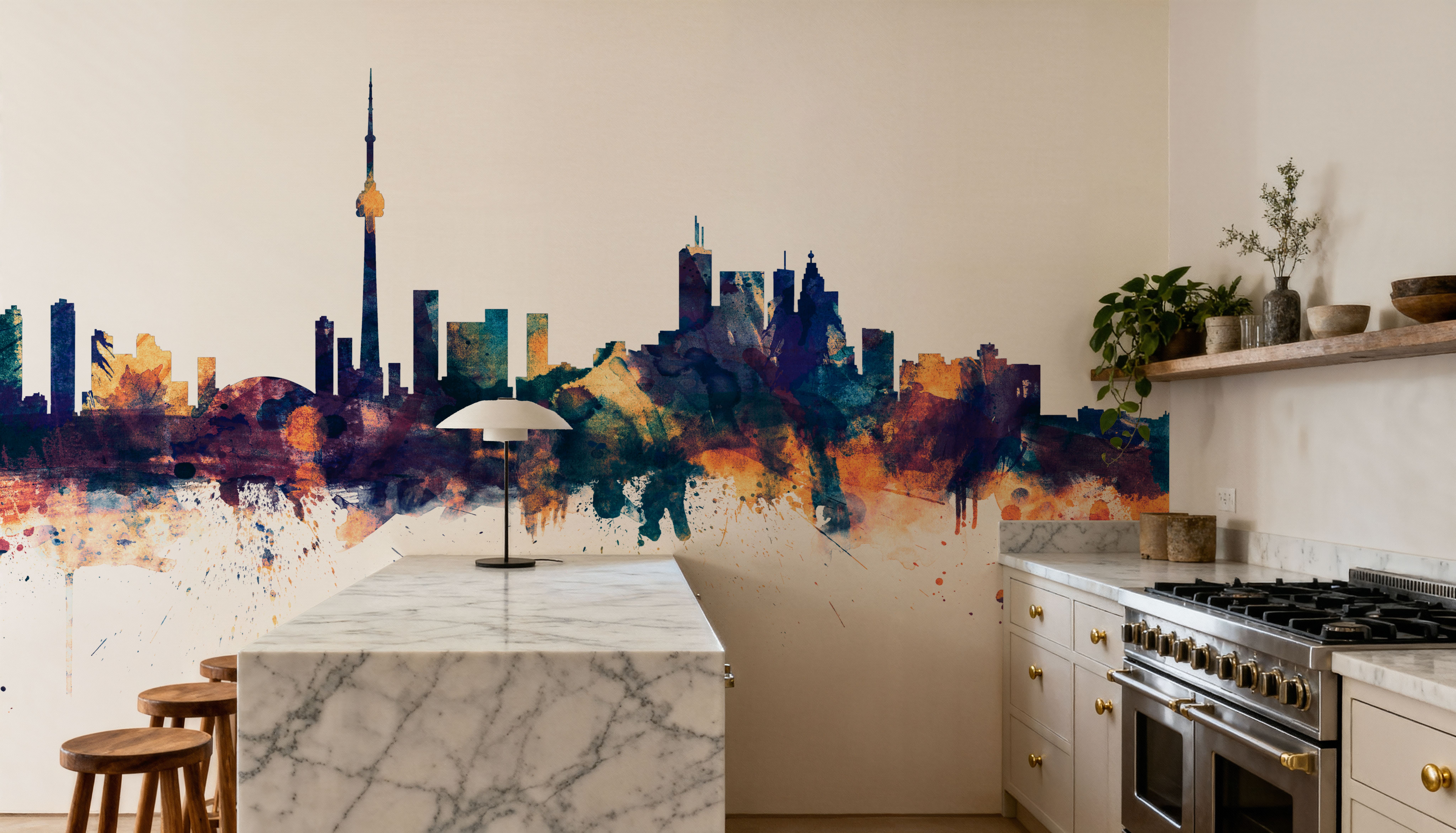 Toronto Canada Skyline Blue & Bronze