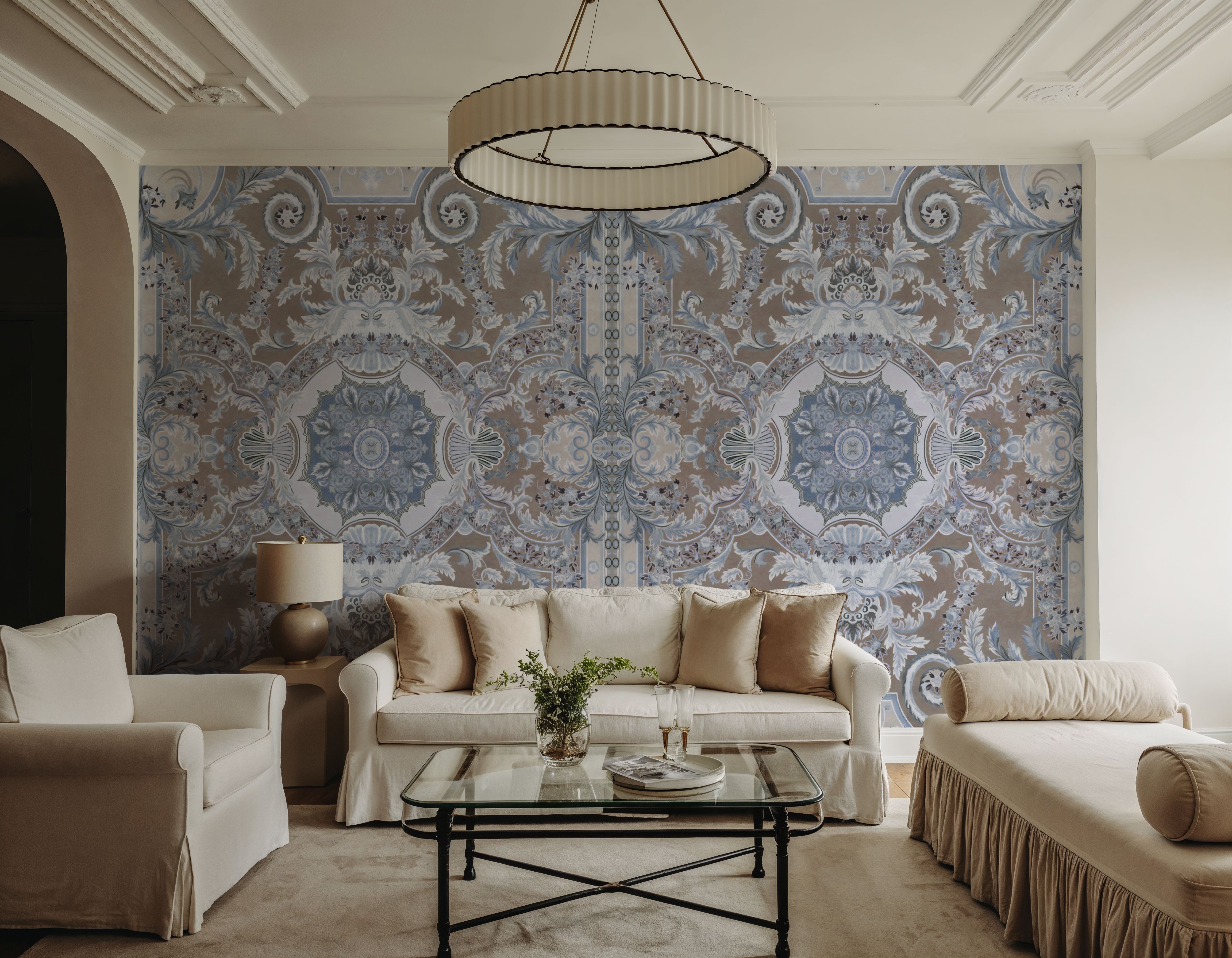 Gentle Branches, Beige & Lavender