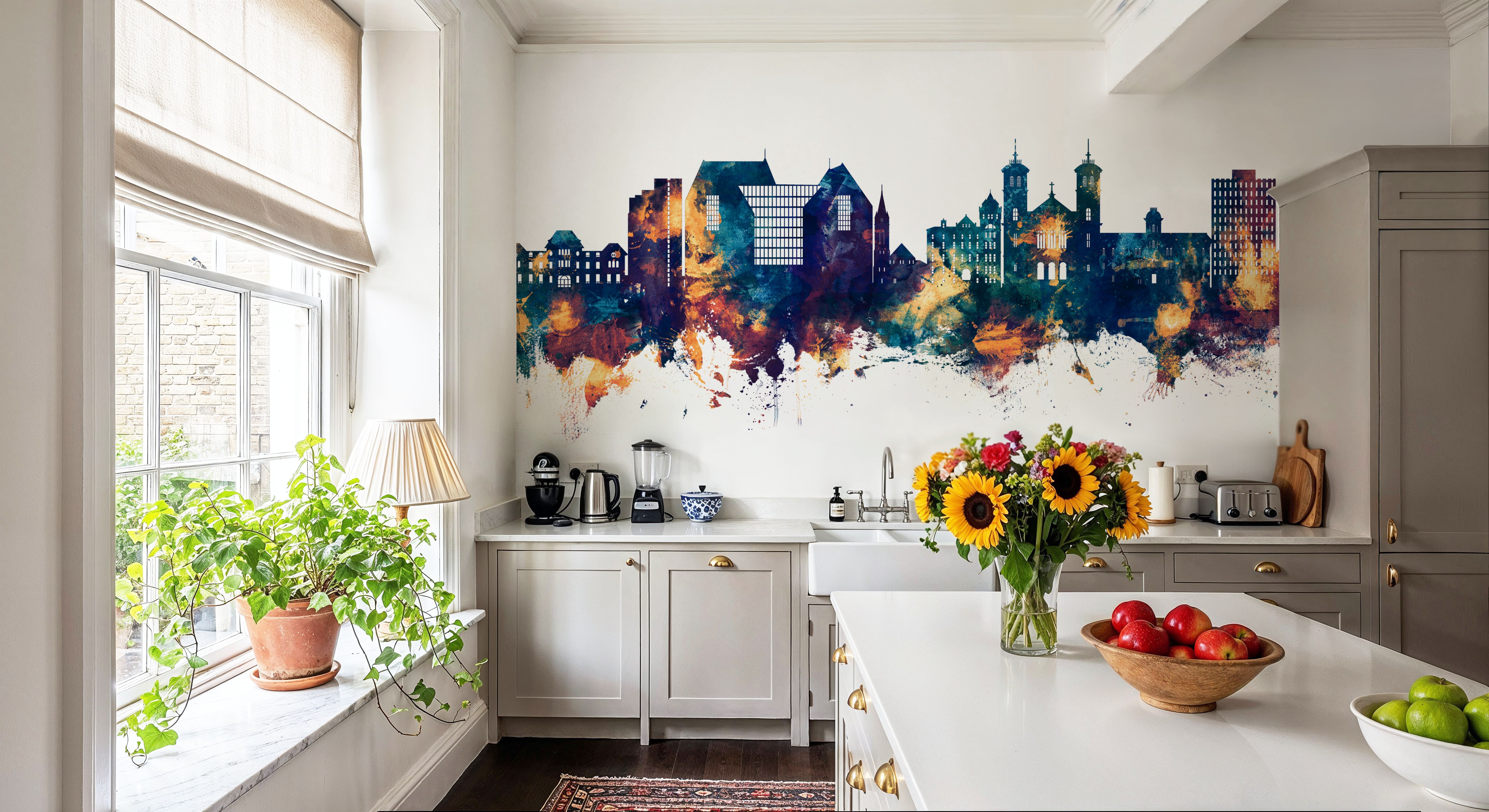 St John's Canada Skyline Blue & Bronze, Wallpaper