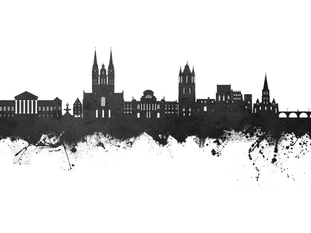 Angers France Skyline Black & White