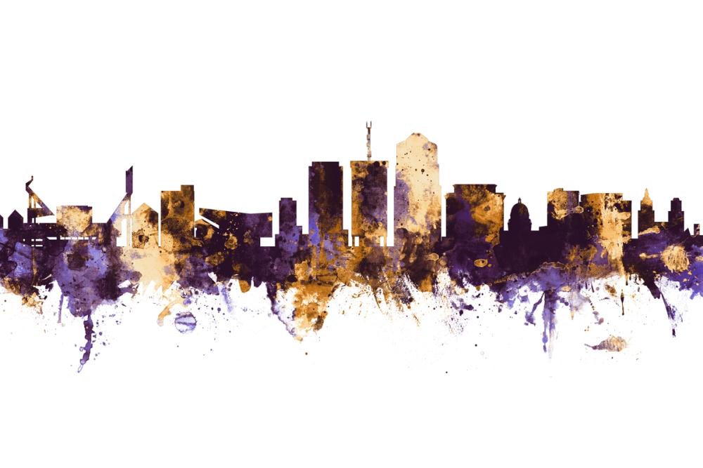 Tucson Arizona Skyline Purple & Gold