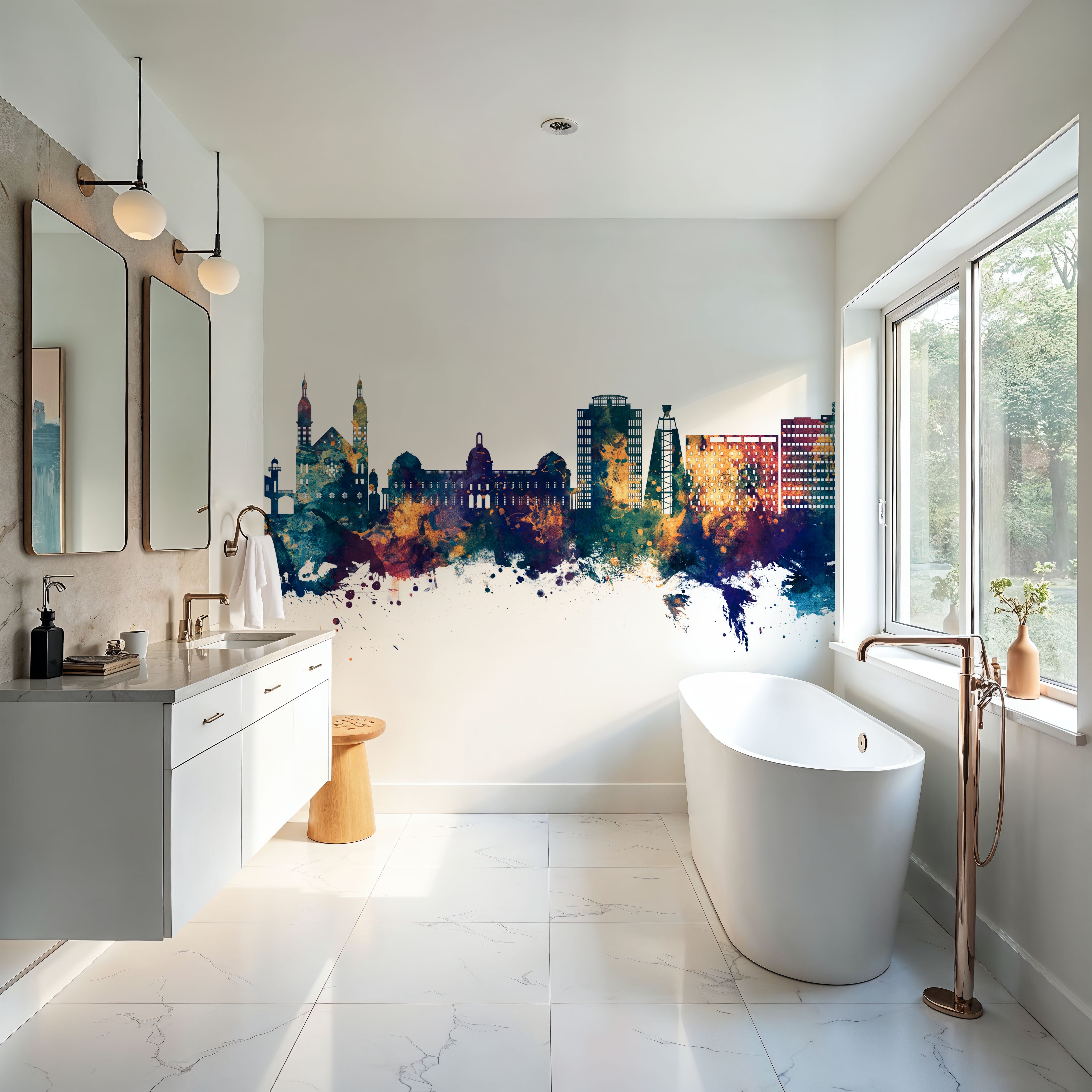 Port-au-Prince Haiti Skyline Blue & Bronze