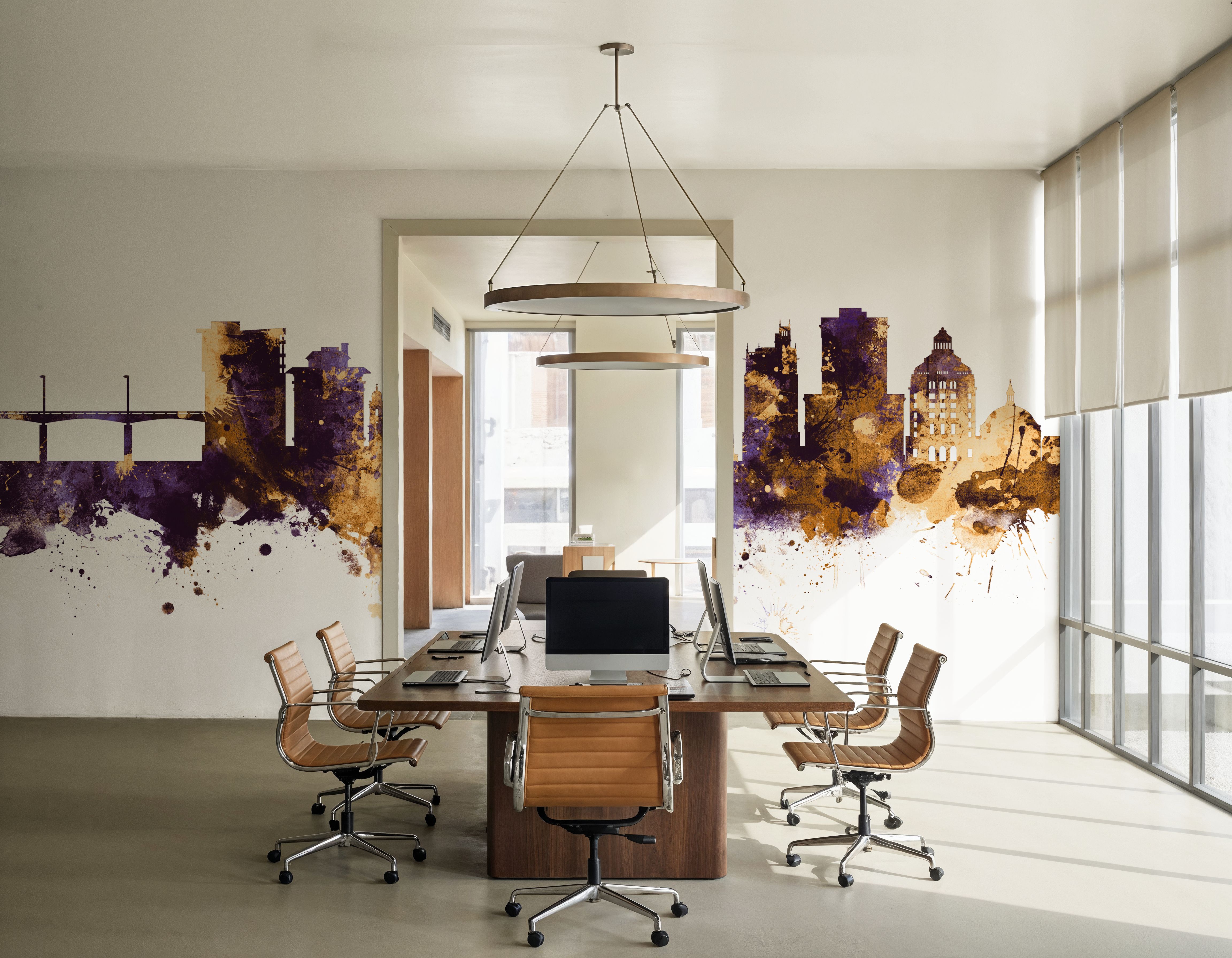 Asheville North Carolina Skyline Purple & Gold