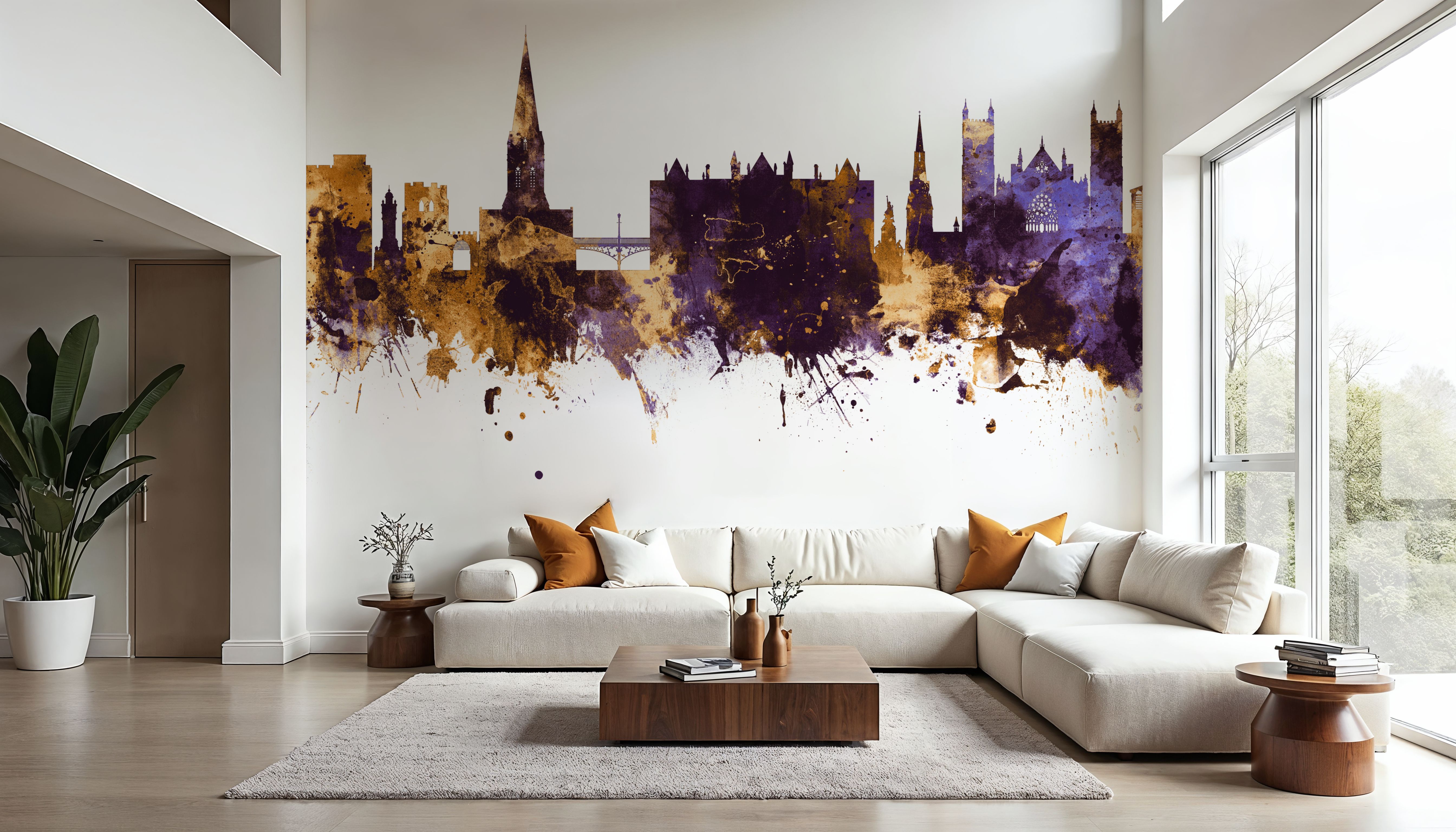 Exeter England Skyline Purple & Gold