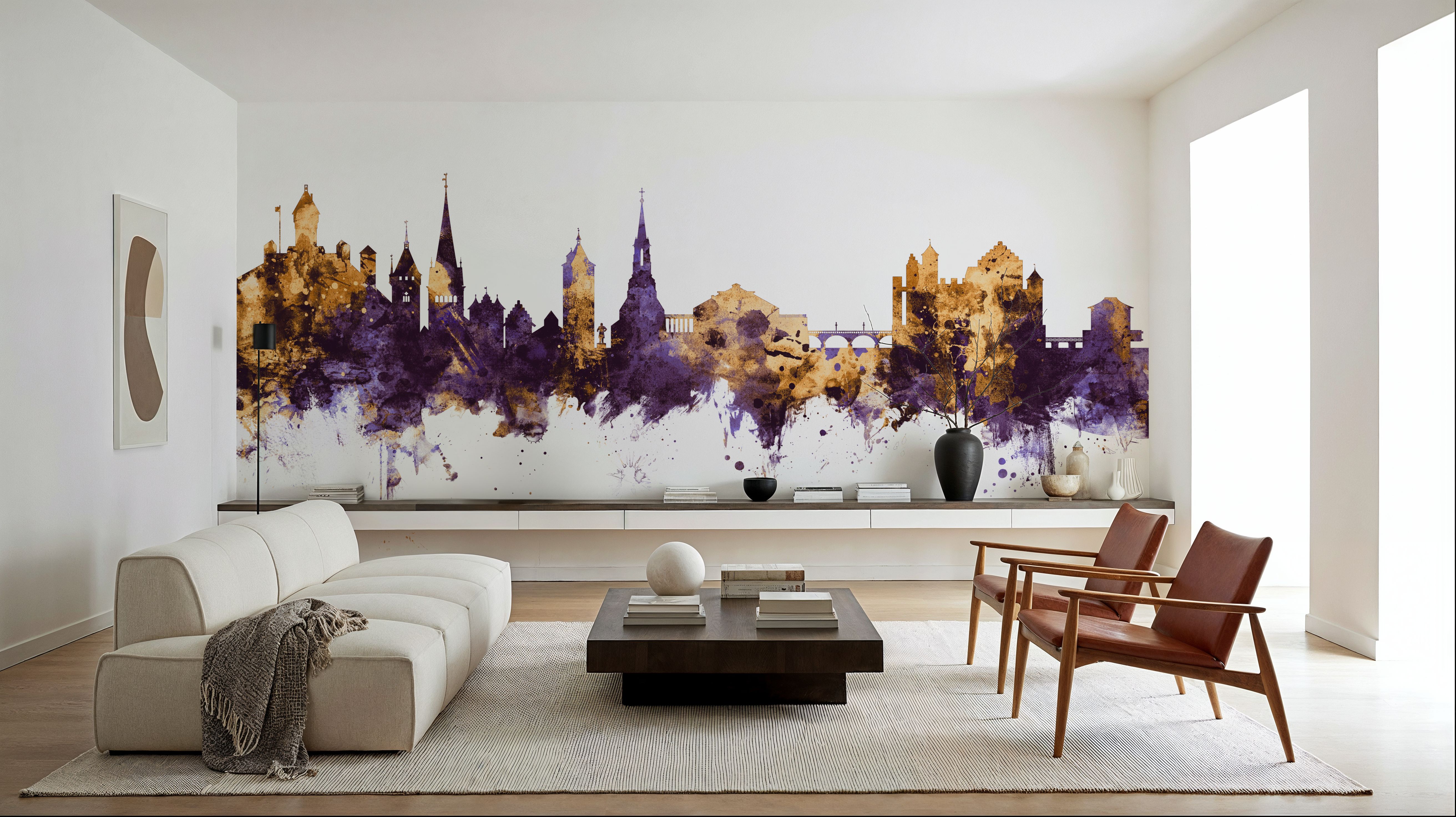 Schaffhausen Switzerland Skyline Purple & Gold