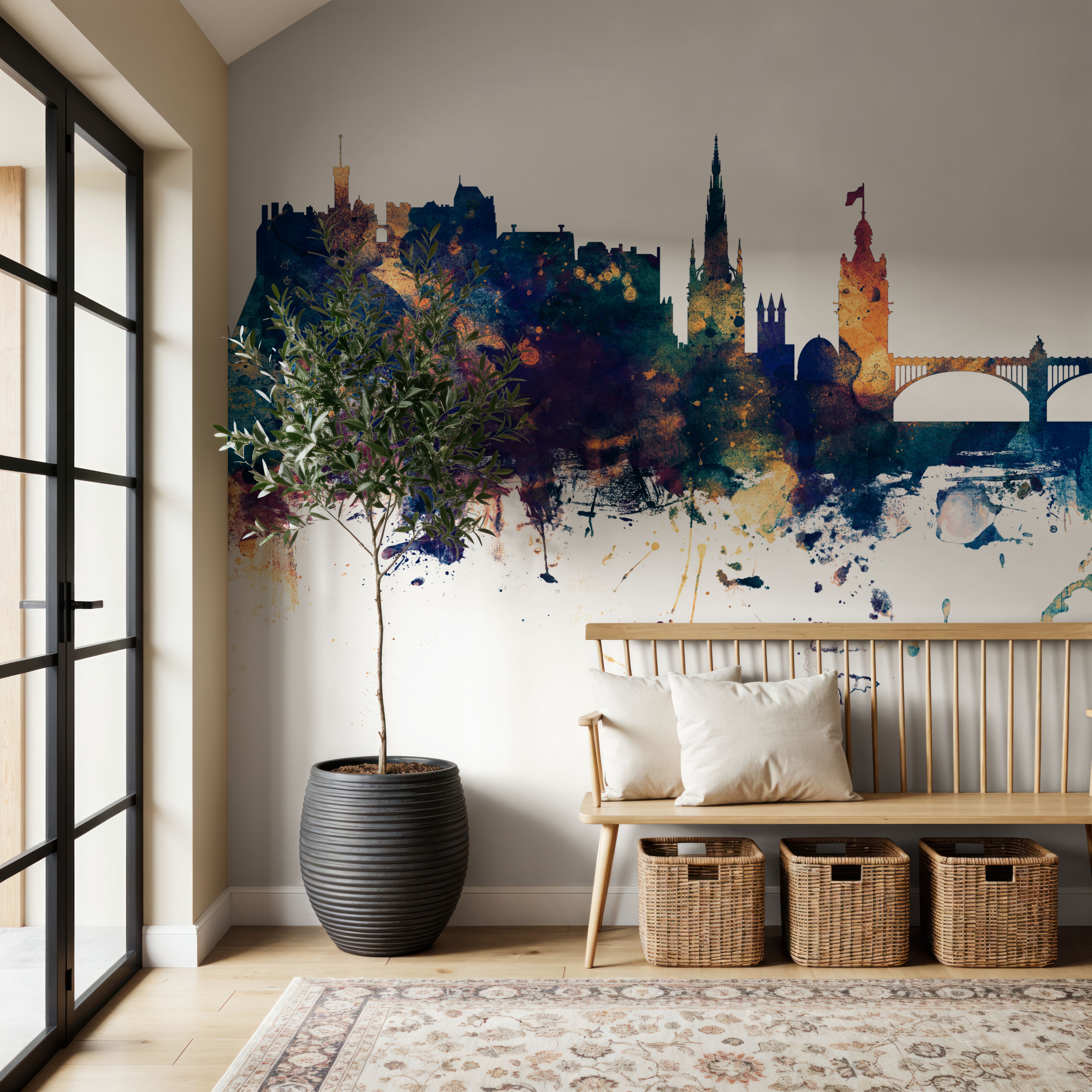 Edinburgh Scotland Skyline Blue & Bronze