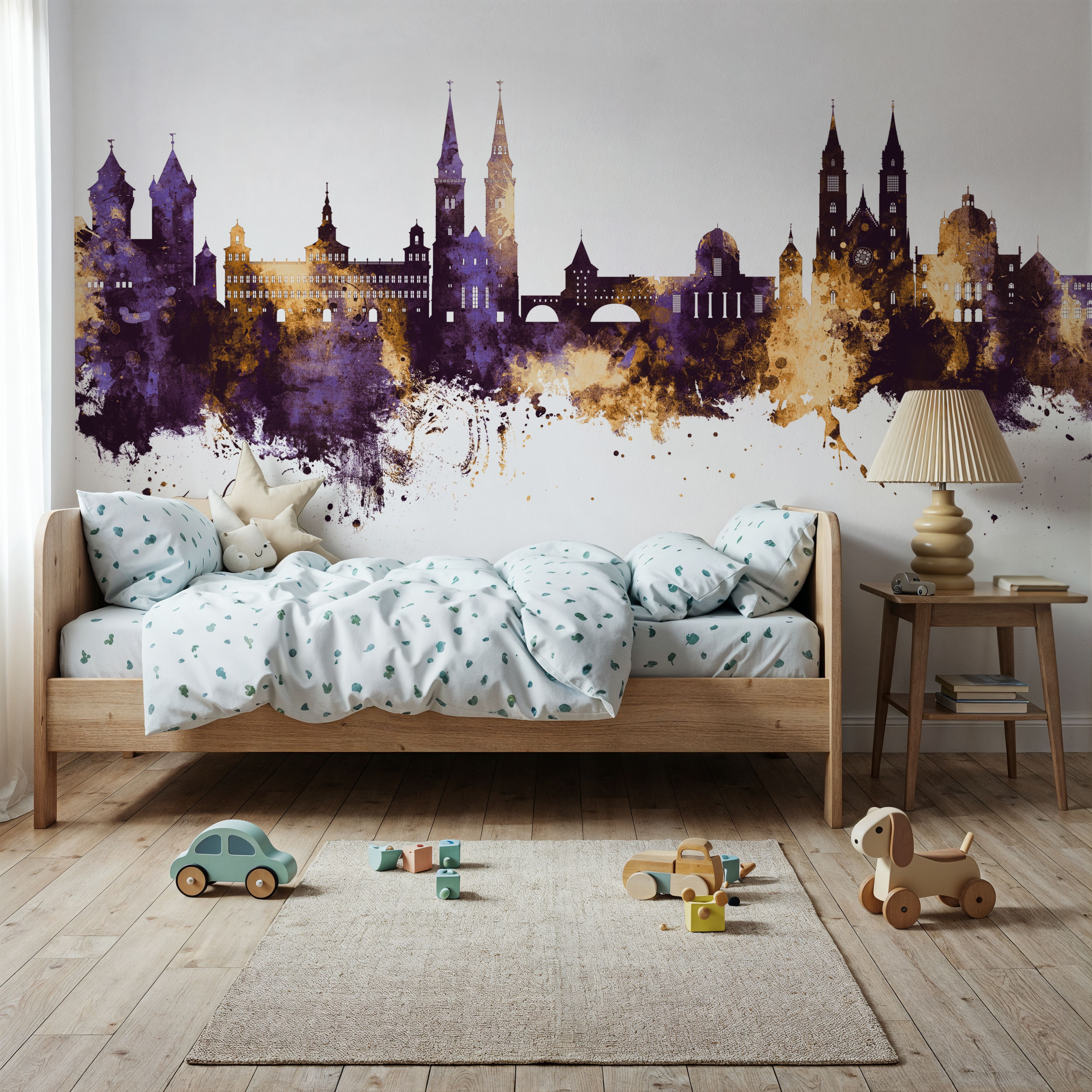 Nürnberg Germany Skyline Purple & Gold