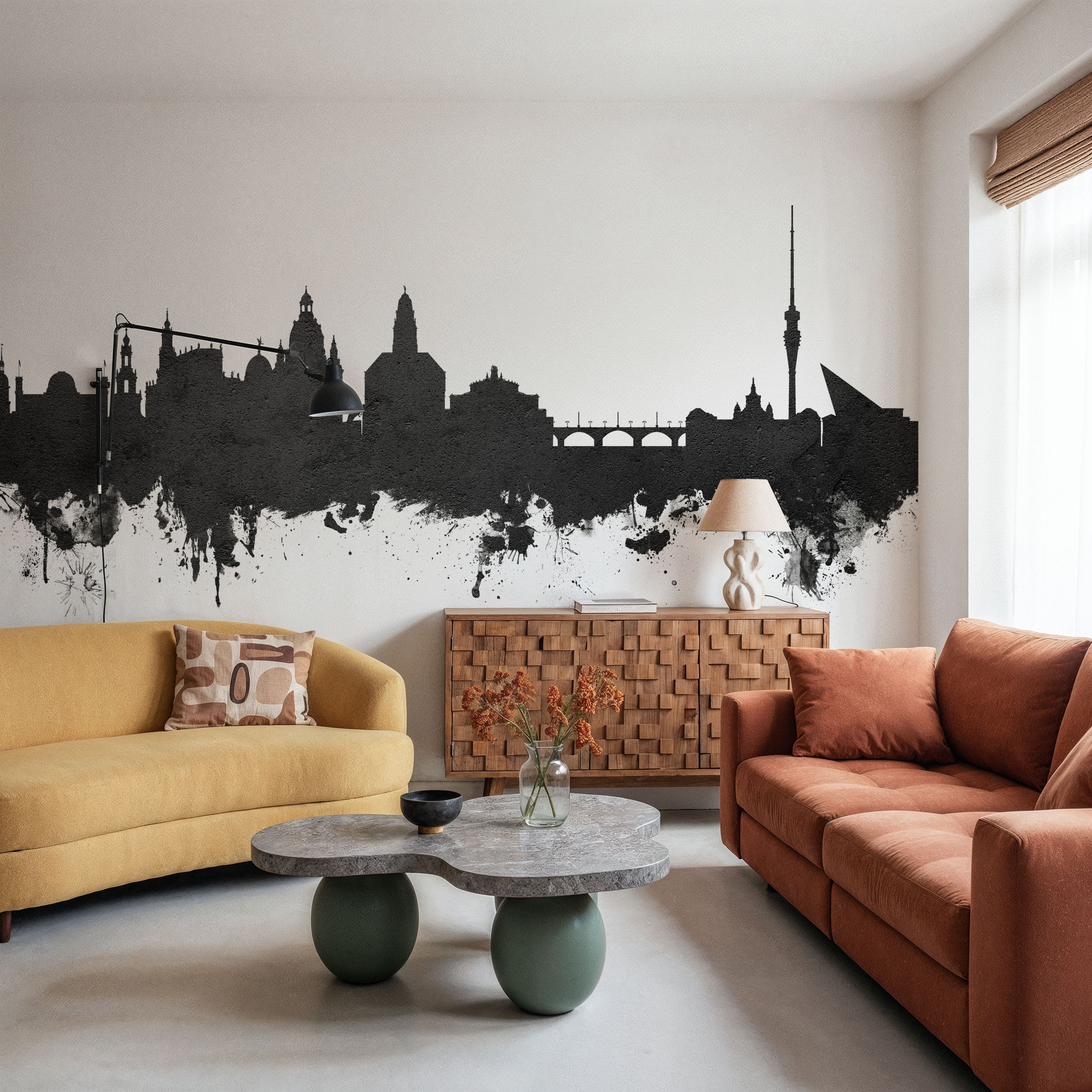 Dresden Germany Skyline Black & White