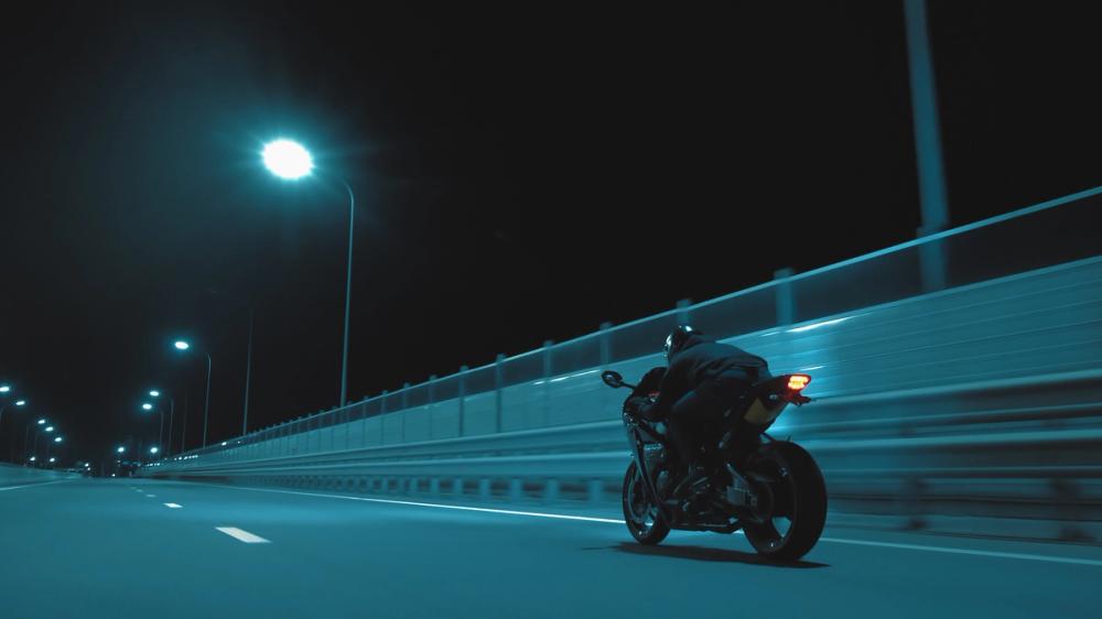 Motorcycle at Night