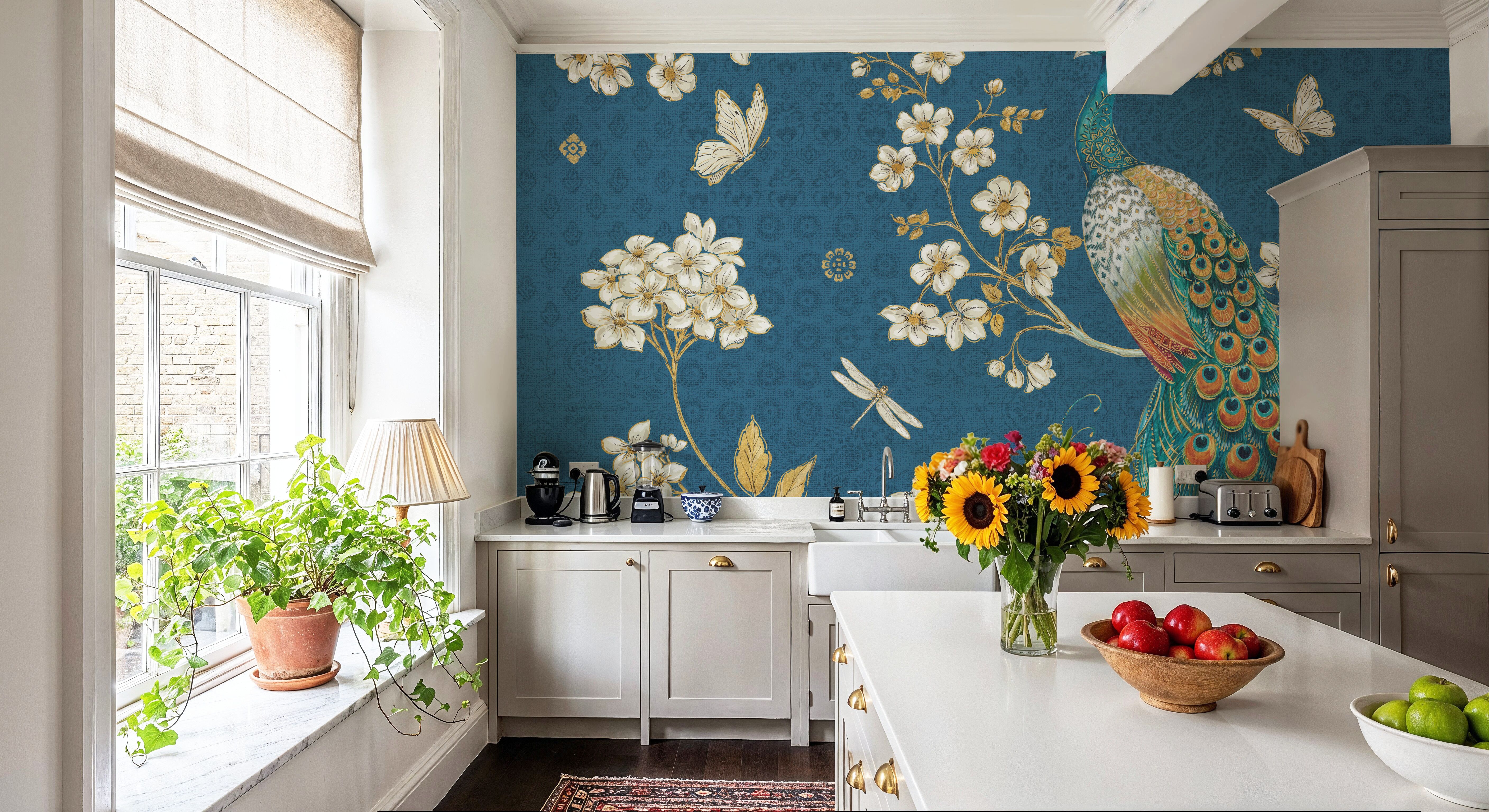 Ornate Peacock II Blue