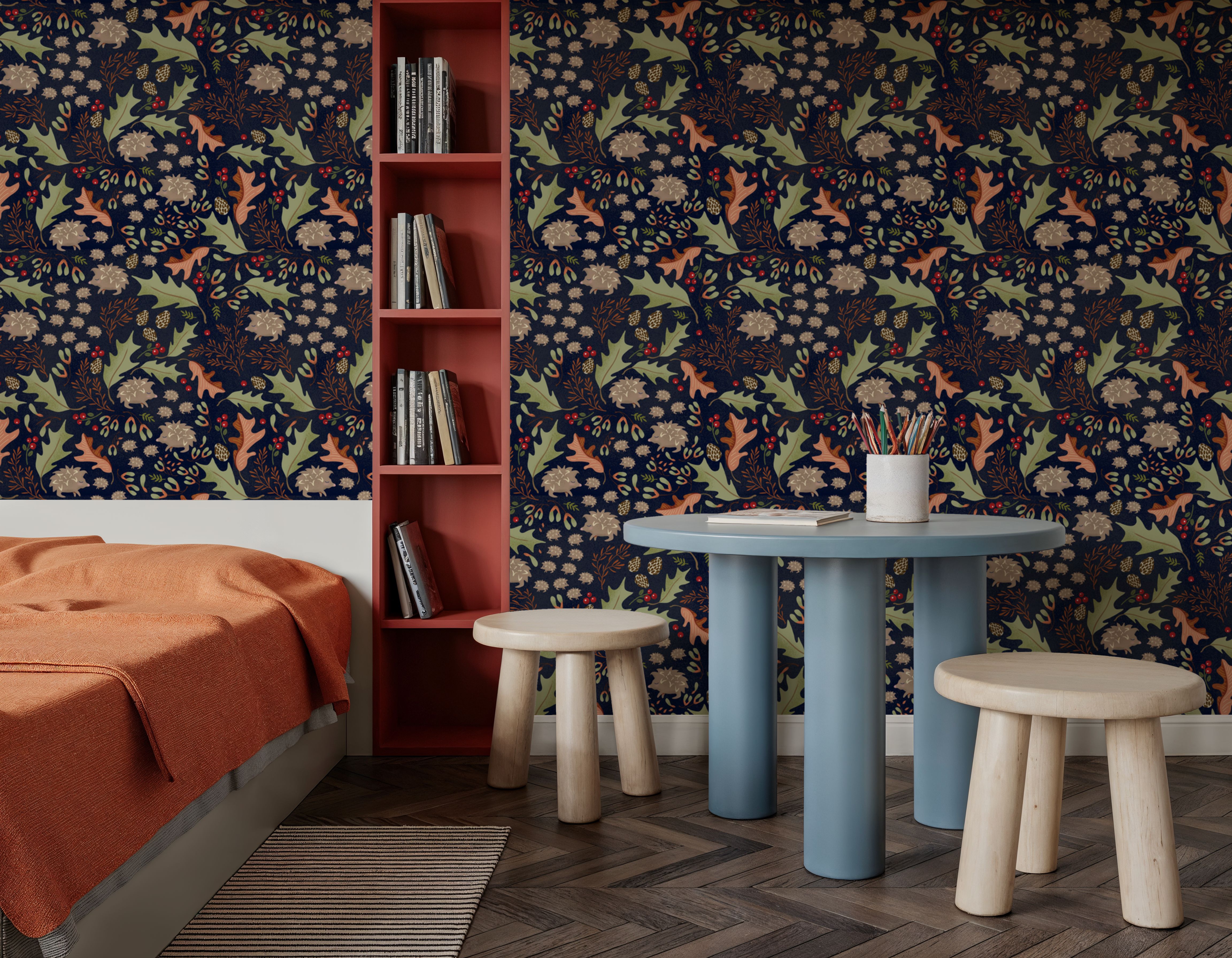 Autumn Hedgehogs, Navy