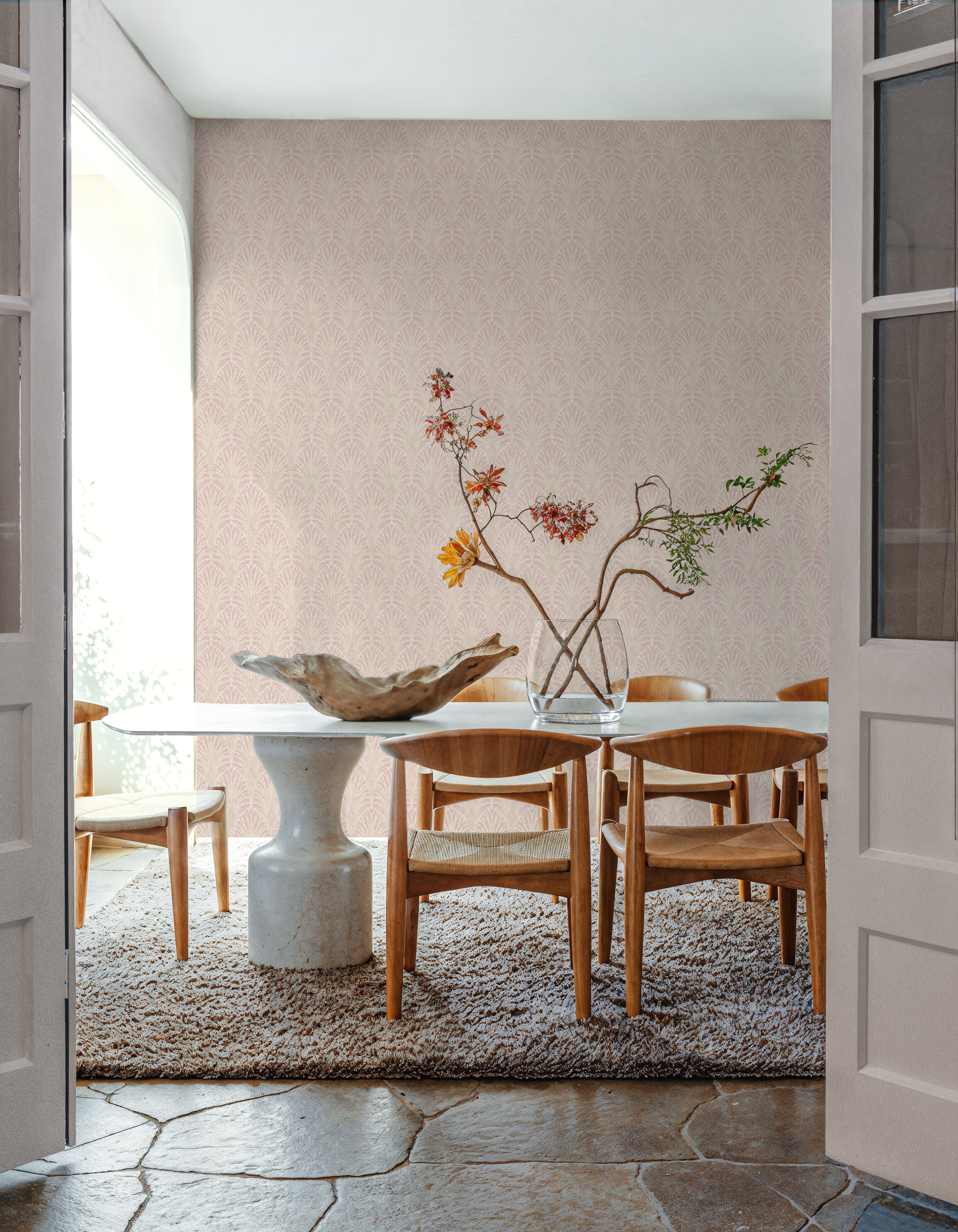 Brushstroke Fan Scallop, Blush