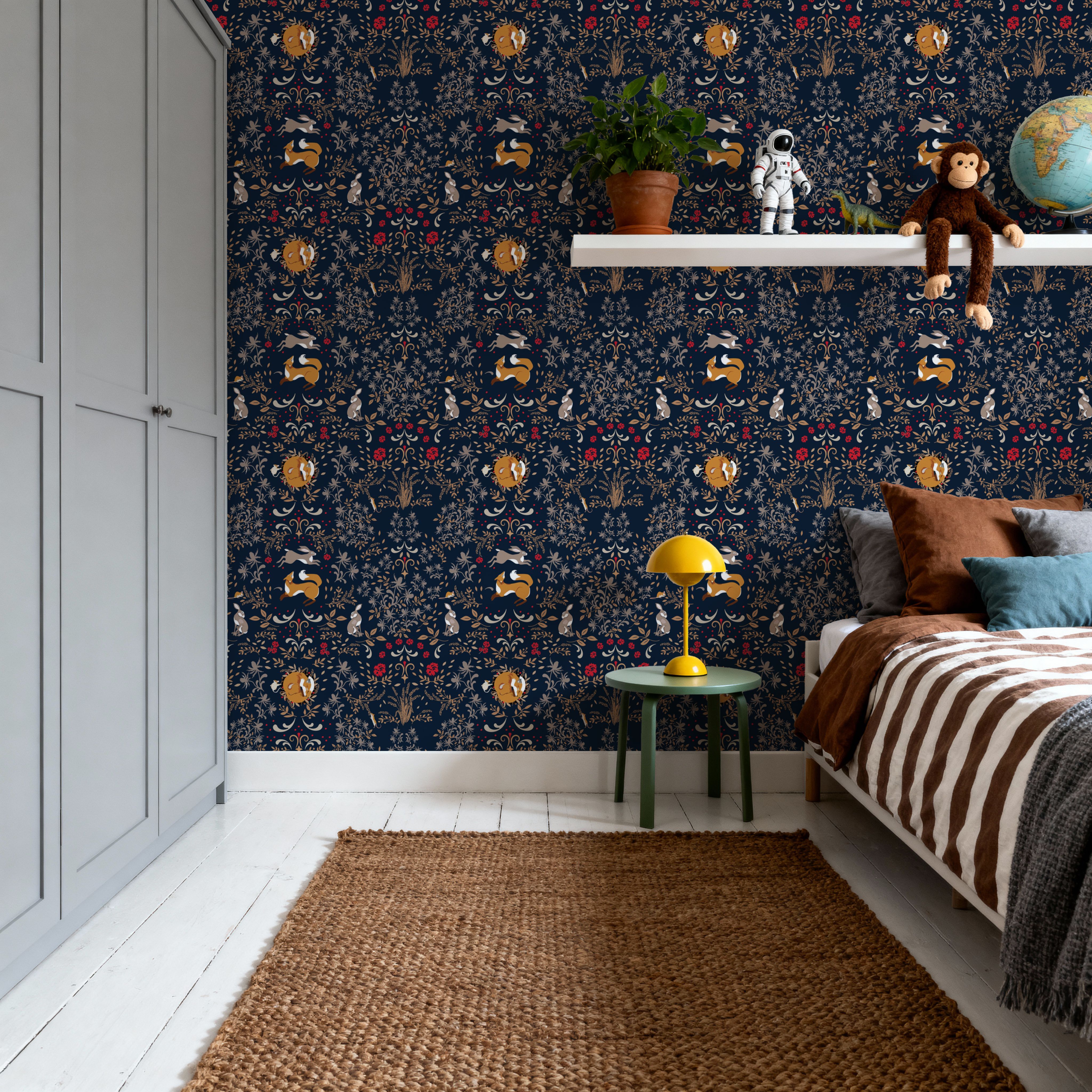 Friends Forever, Navy, Wallpaper