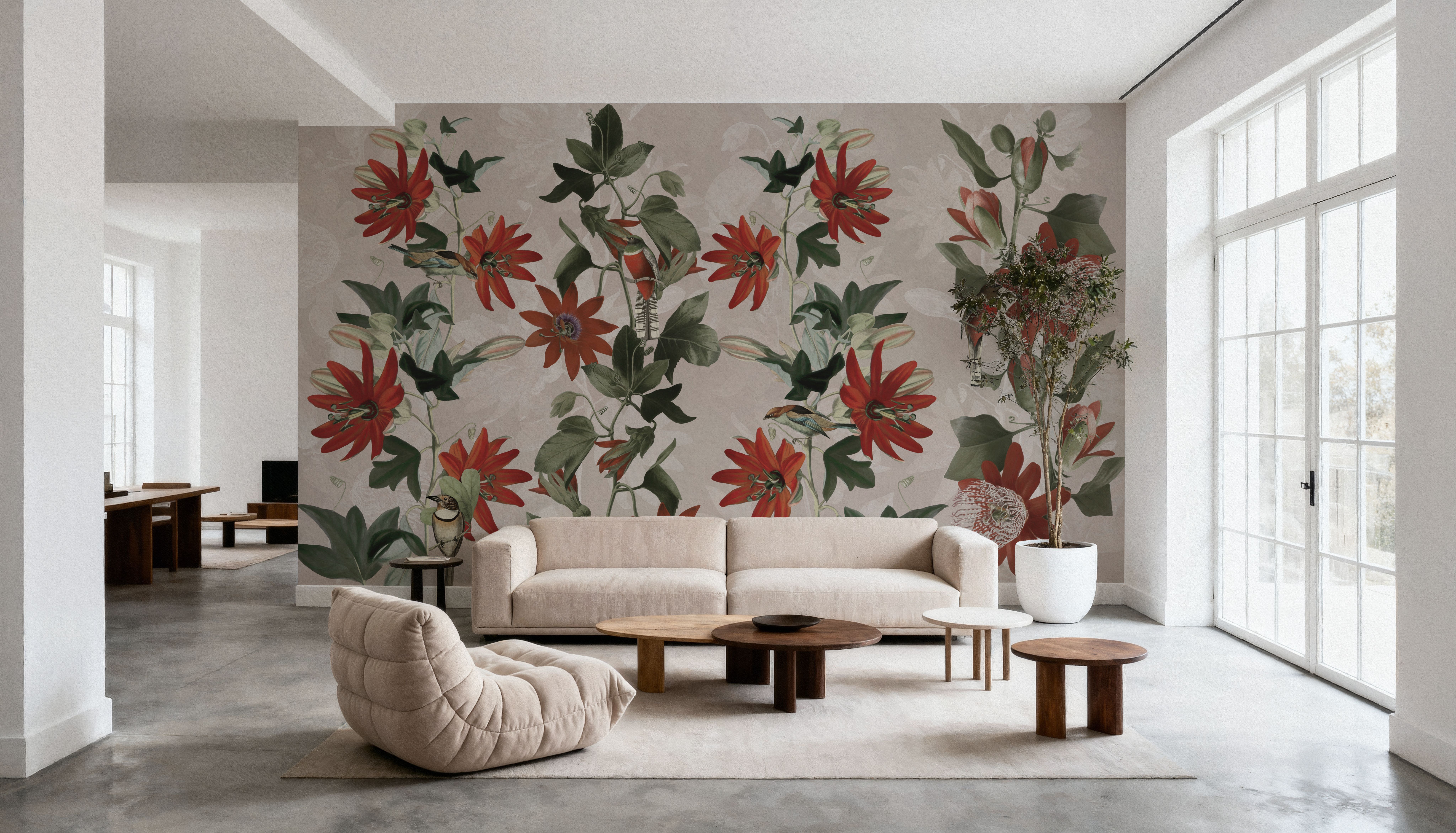 Contemporary Clematis , Behang